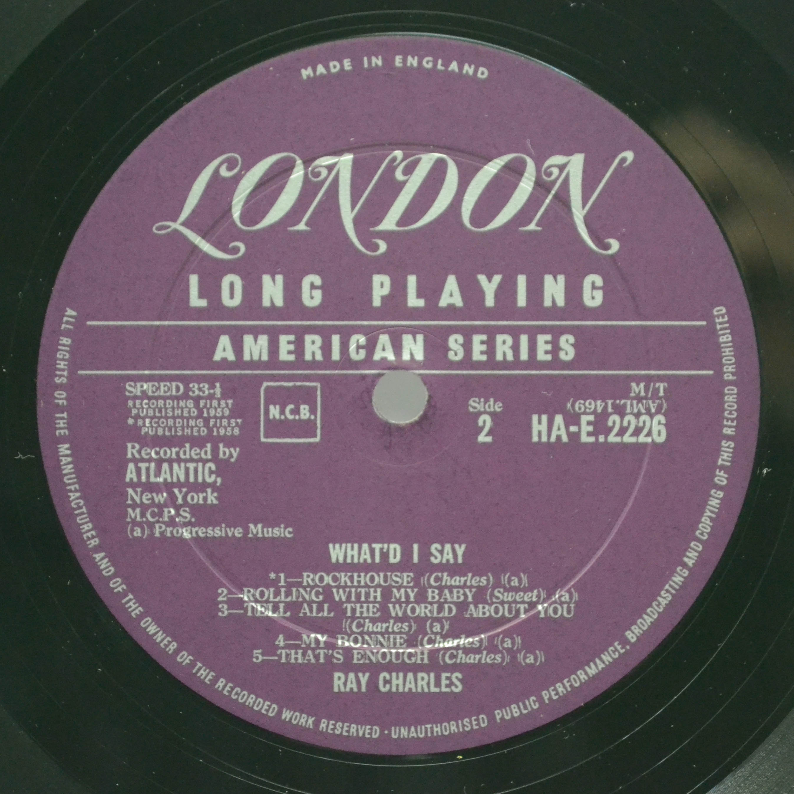 Ray Charles — What'd I Say (UK), 1959