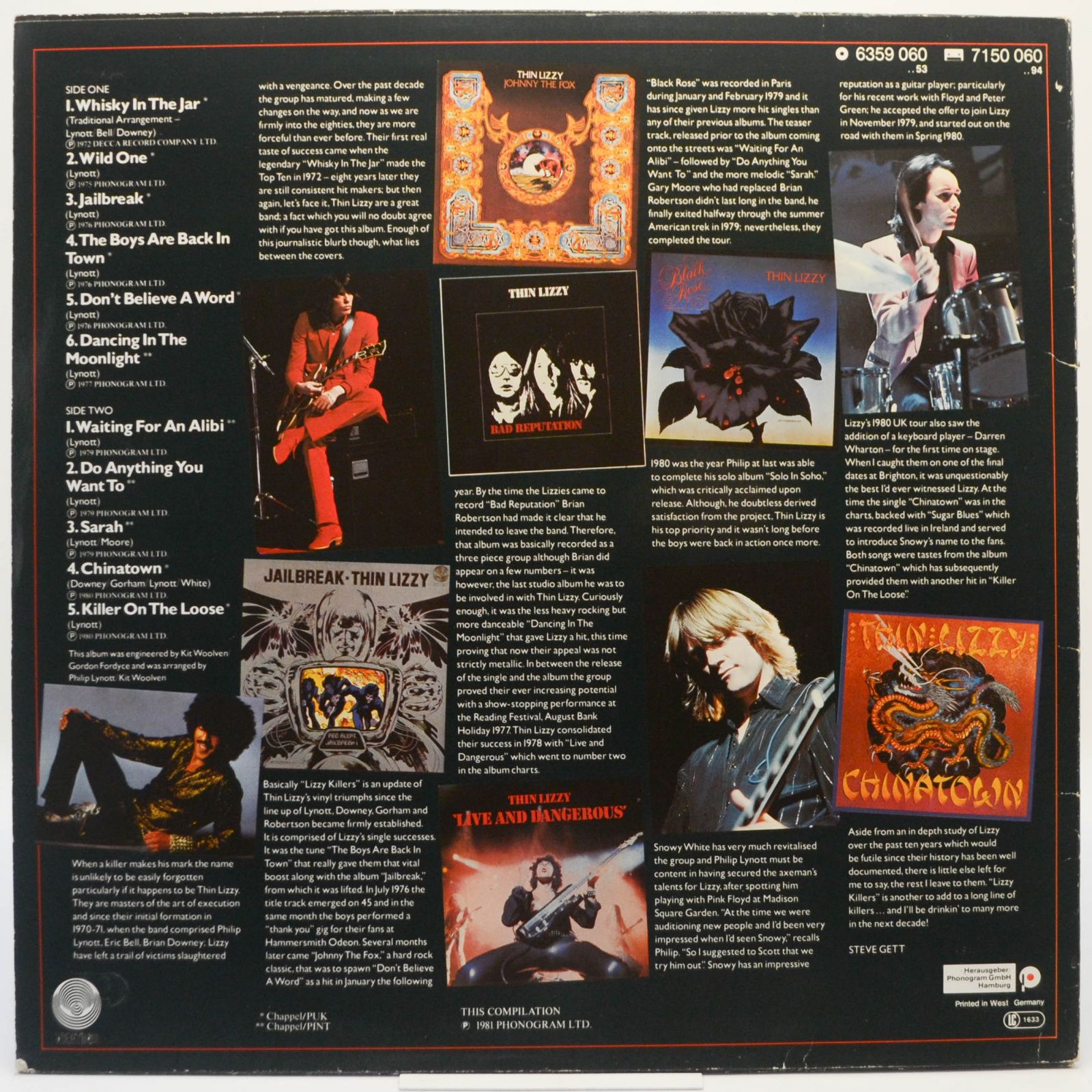 Виниловая пластинка Thin Lizzy — Lizzy Killers, 1981