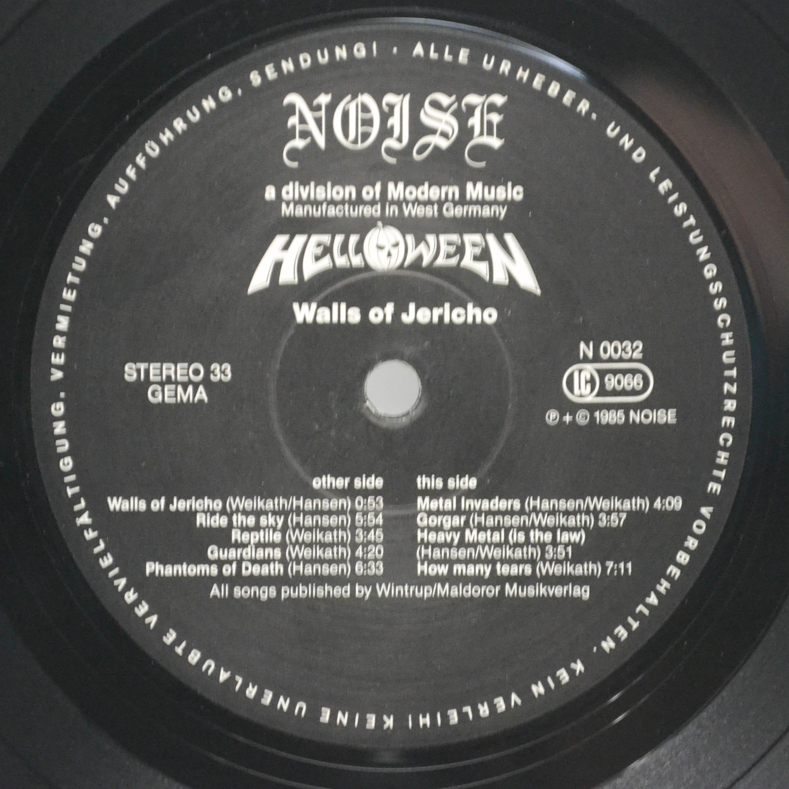 Helloween — Walls Of Jericho (1-st, Germany), 1986