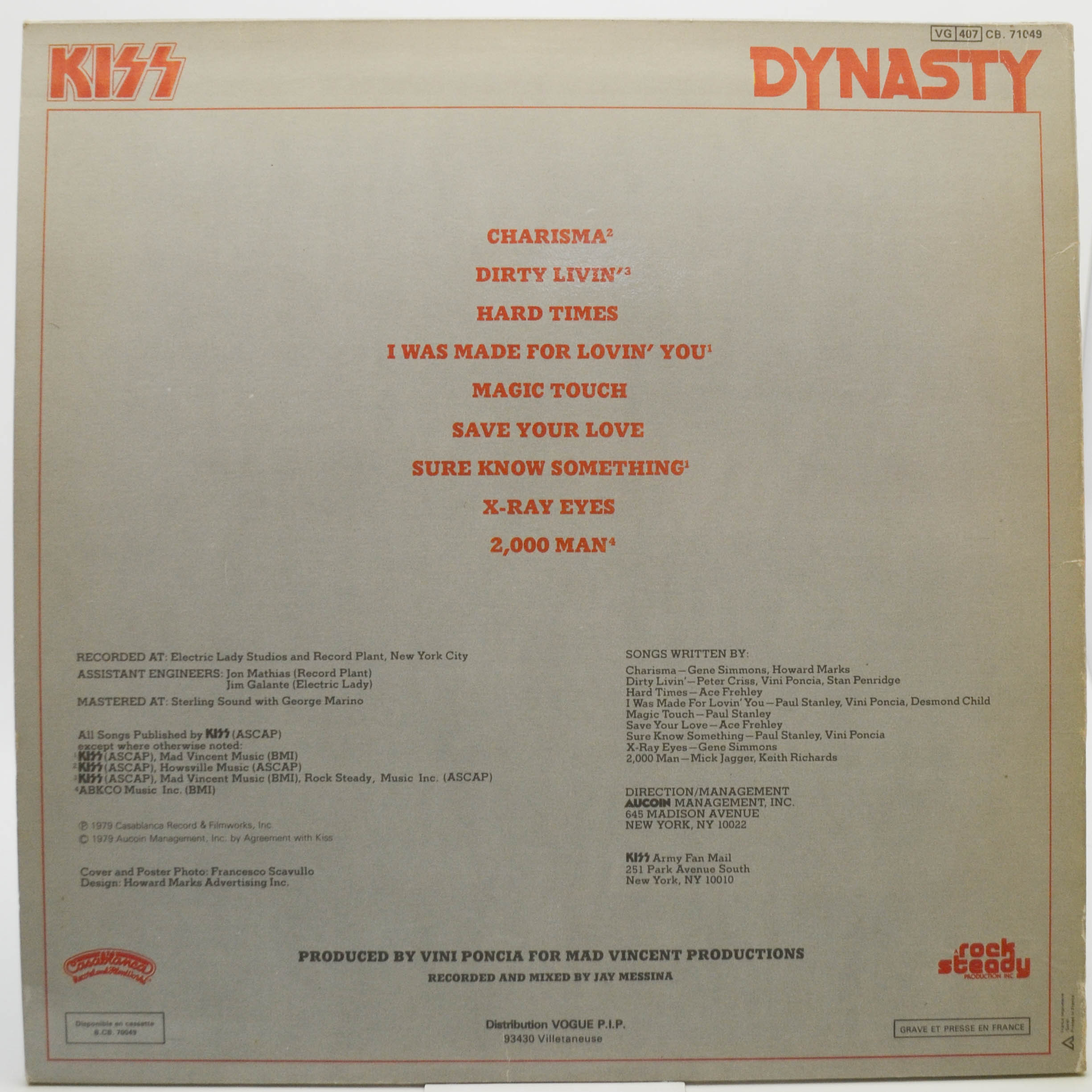 Виниловая пластинка Kiss — Dynasty, 1979