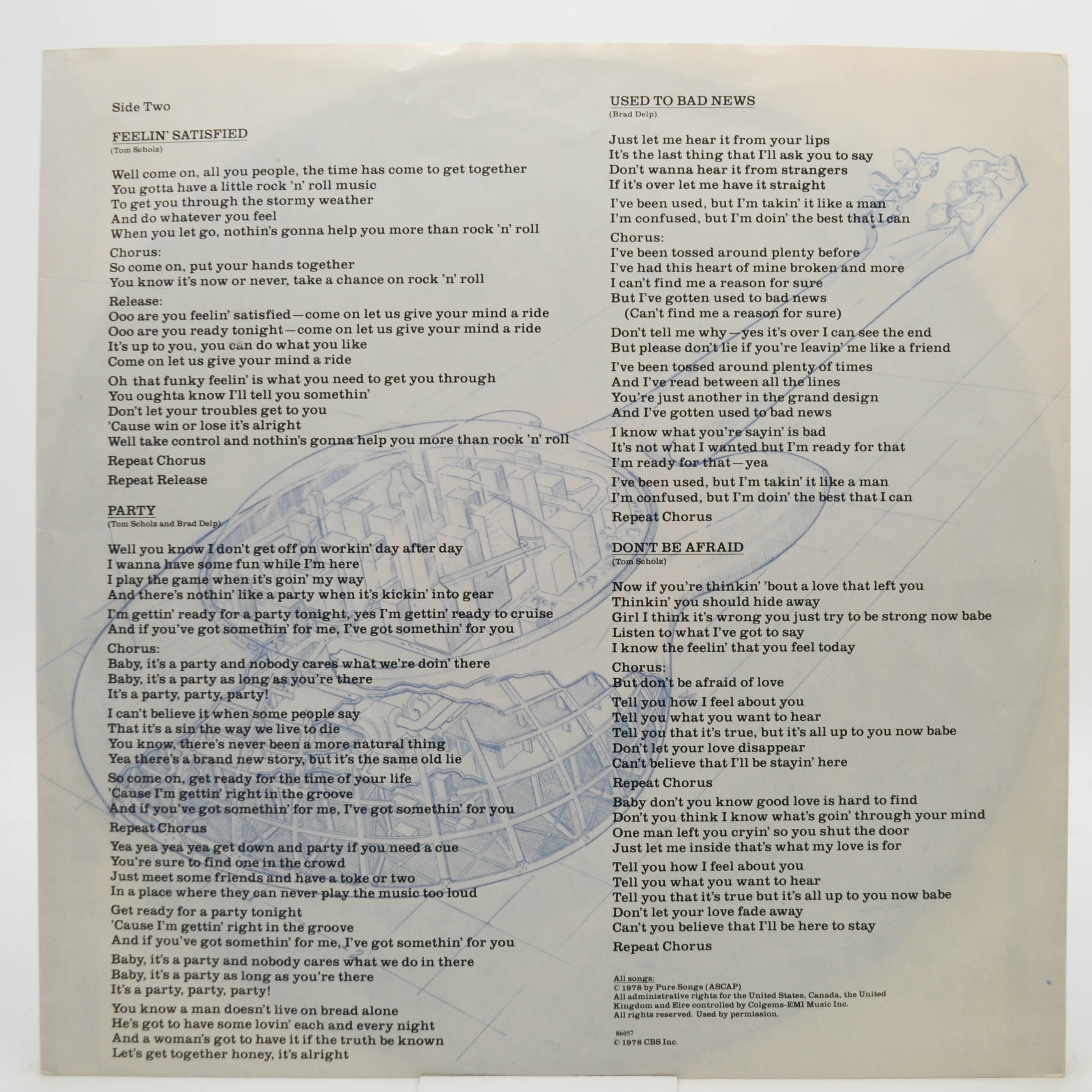 Виниловая пластинка Boston — Don't Look Back, 1978