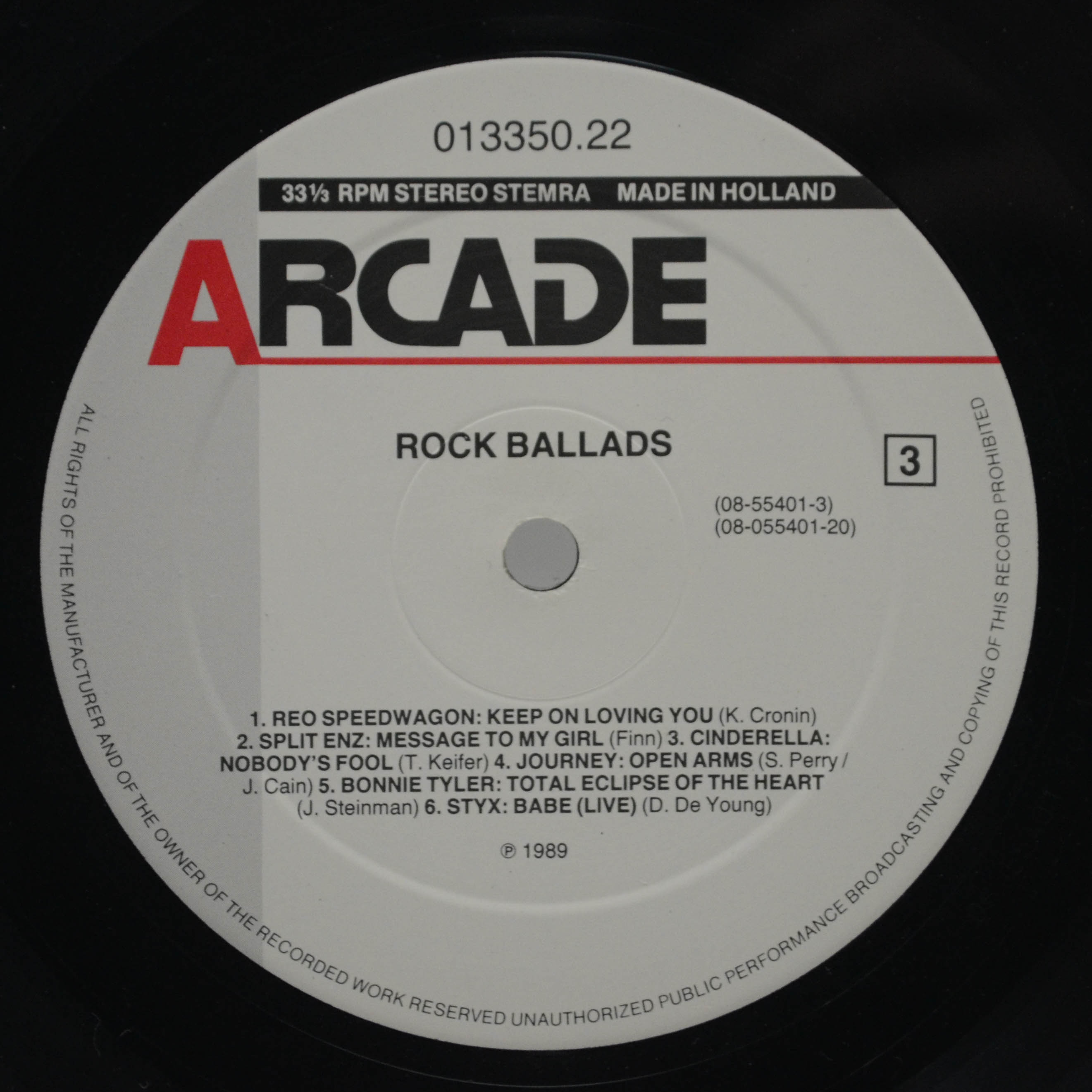 Various — Rock Ballads (2LP), 1989