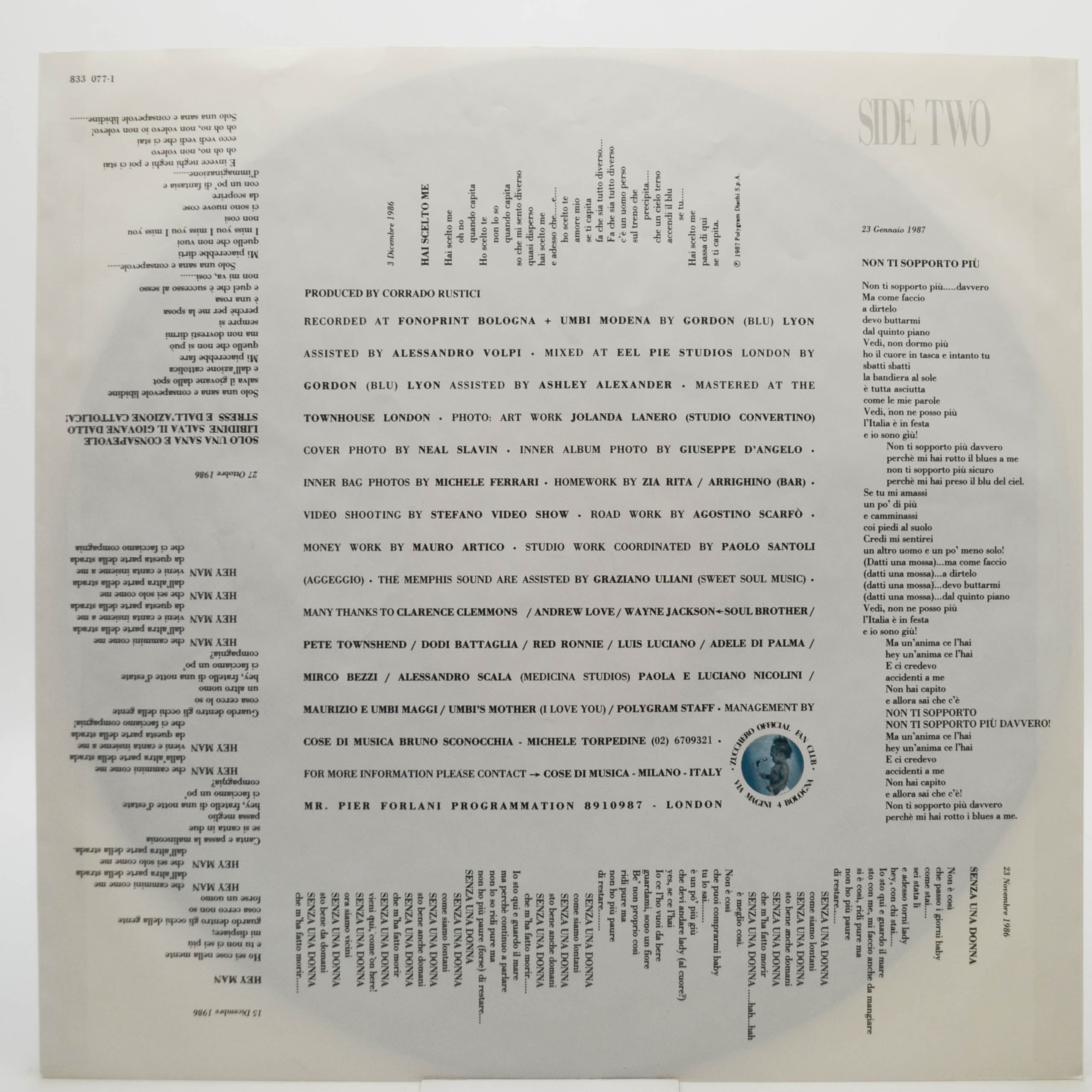 Zucchero Sugar Fornaciari — Blue's, 1987