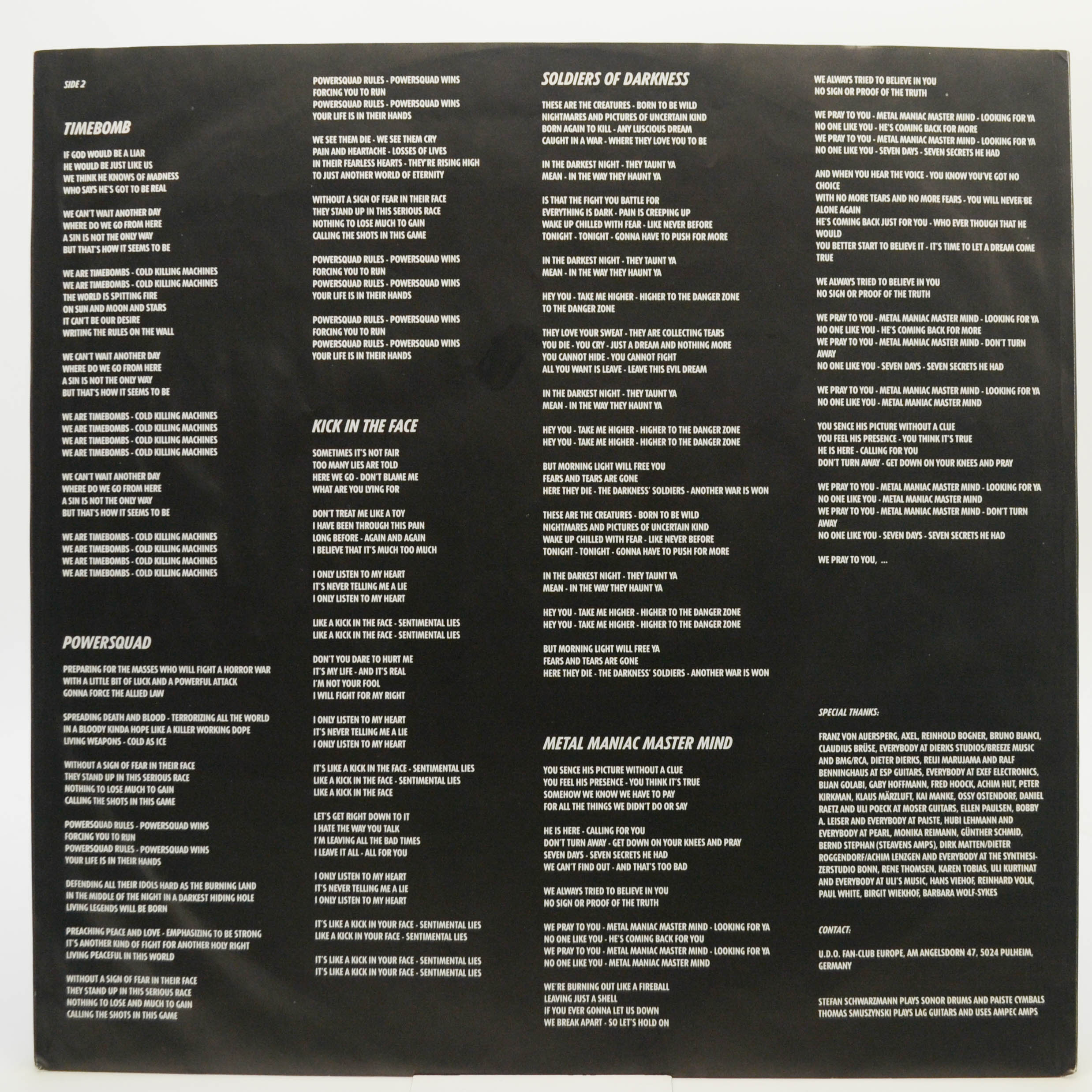 Виниловая пластинка U.D.O. — Timebomb, 1991