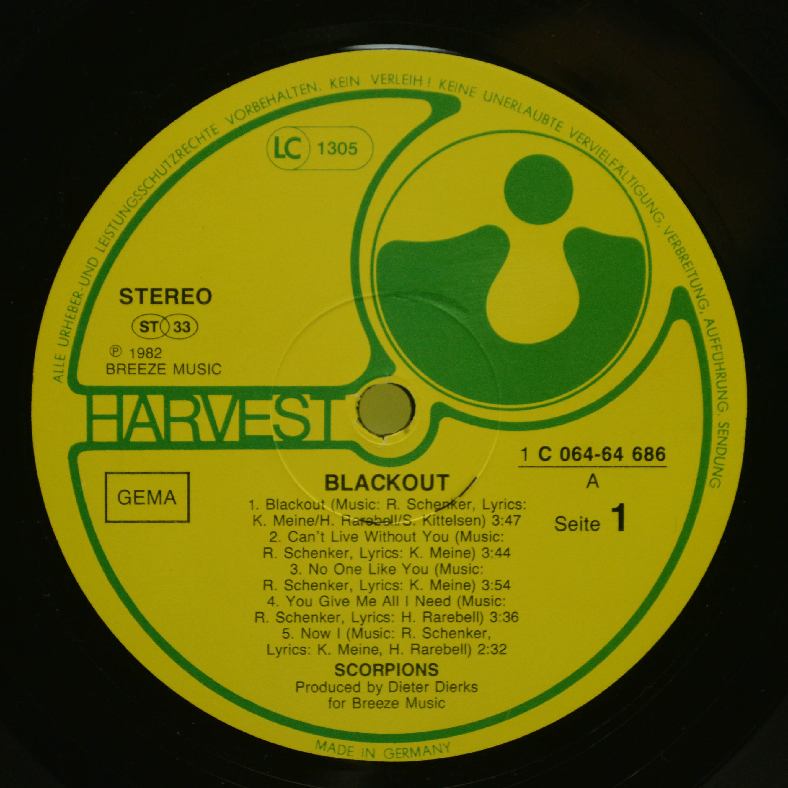 Виниловая пластинка Scorpions — Blackout, 1982