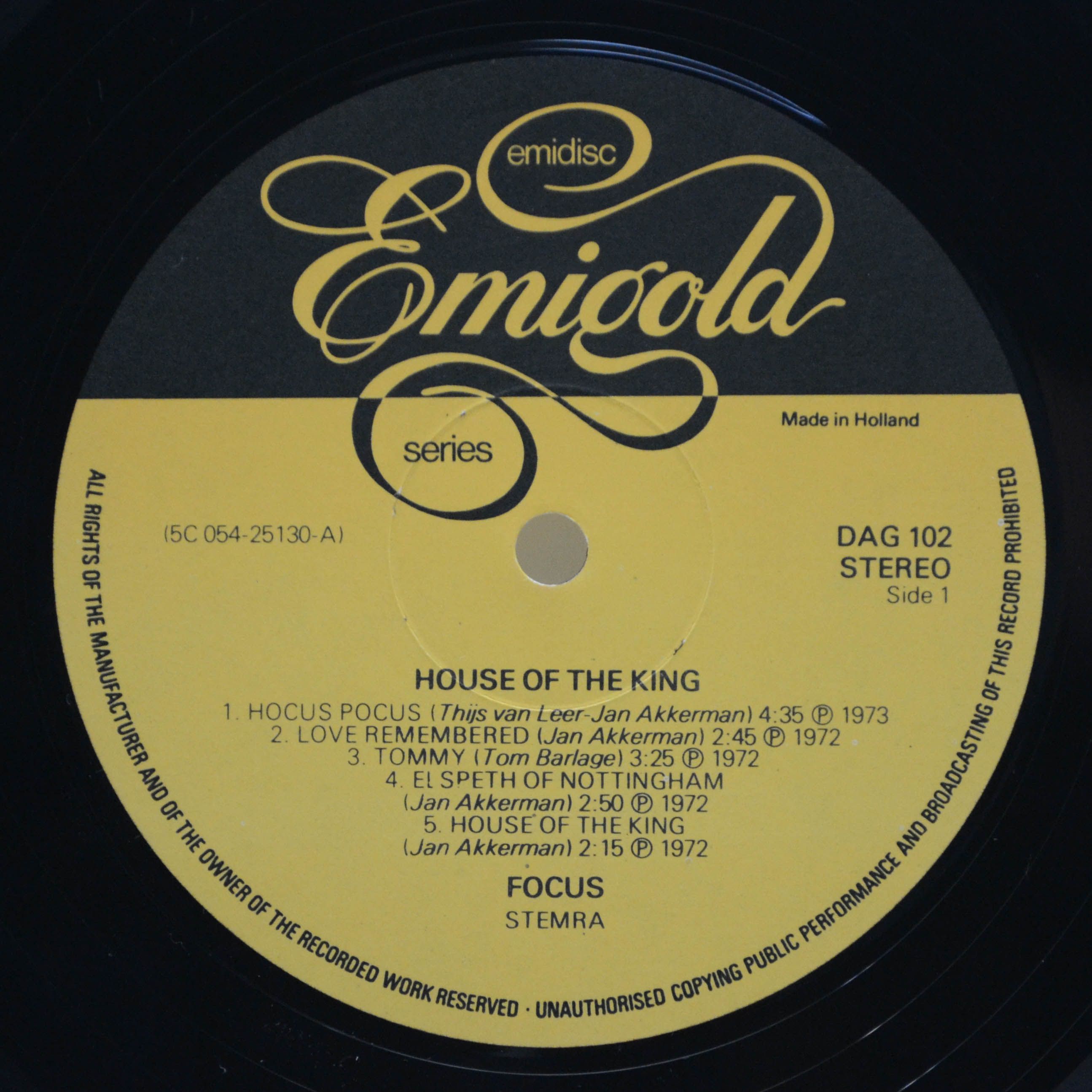 Виниловая пластинка Focus — House Of The King (Holland), 1976