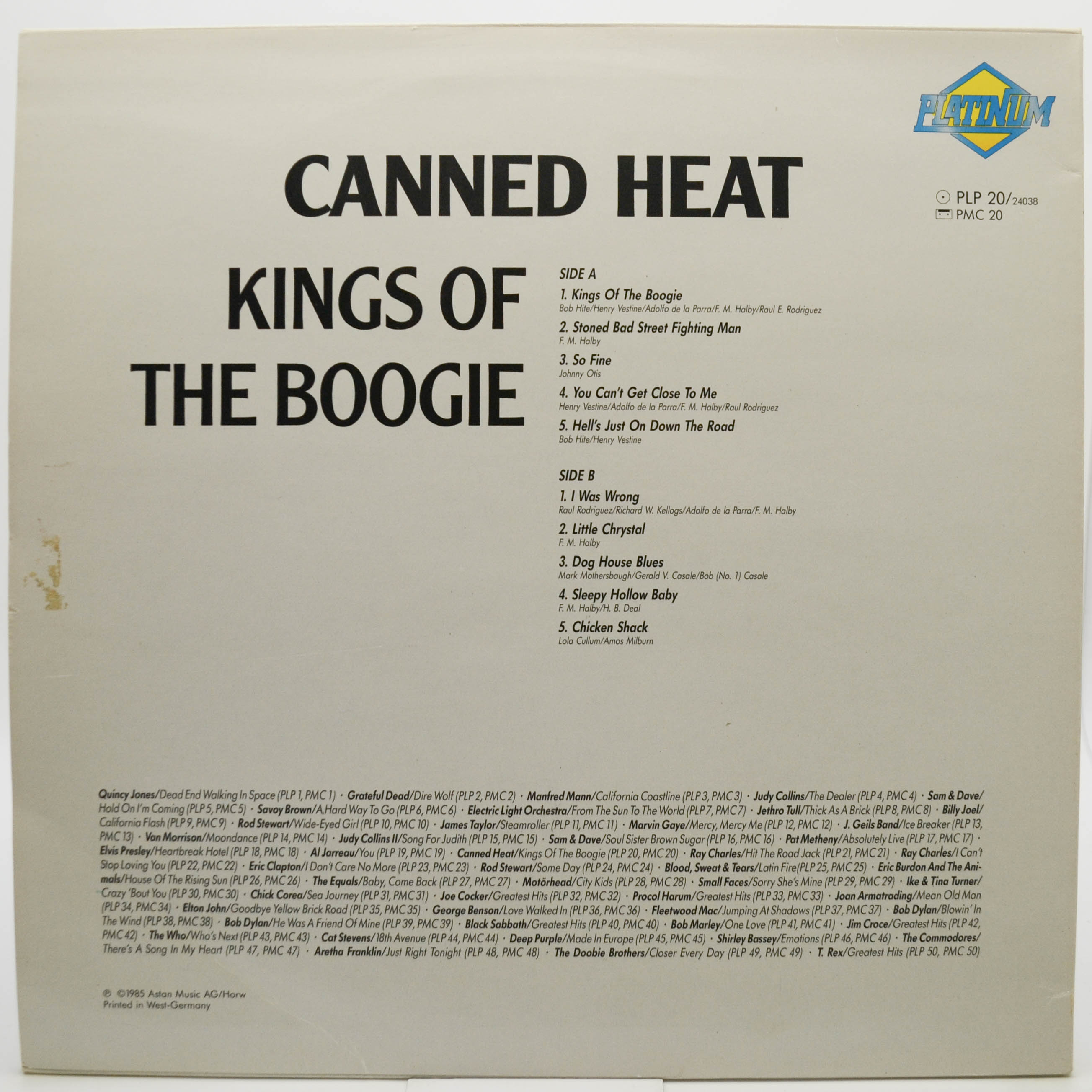 Виниловая пластинка Canned Heat — Kings Of The Boogie, 1985