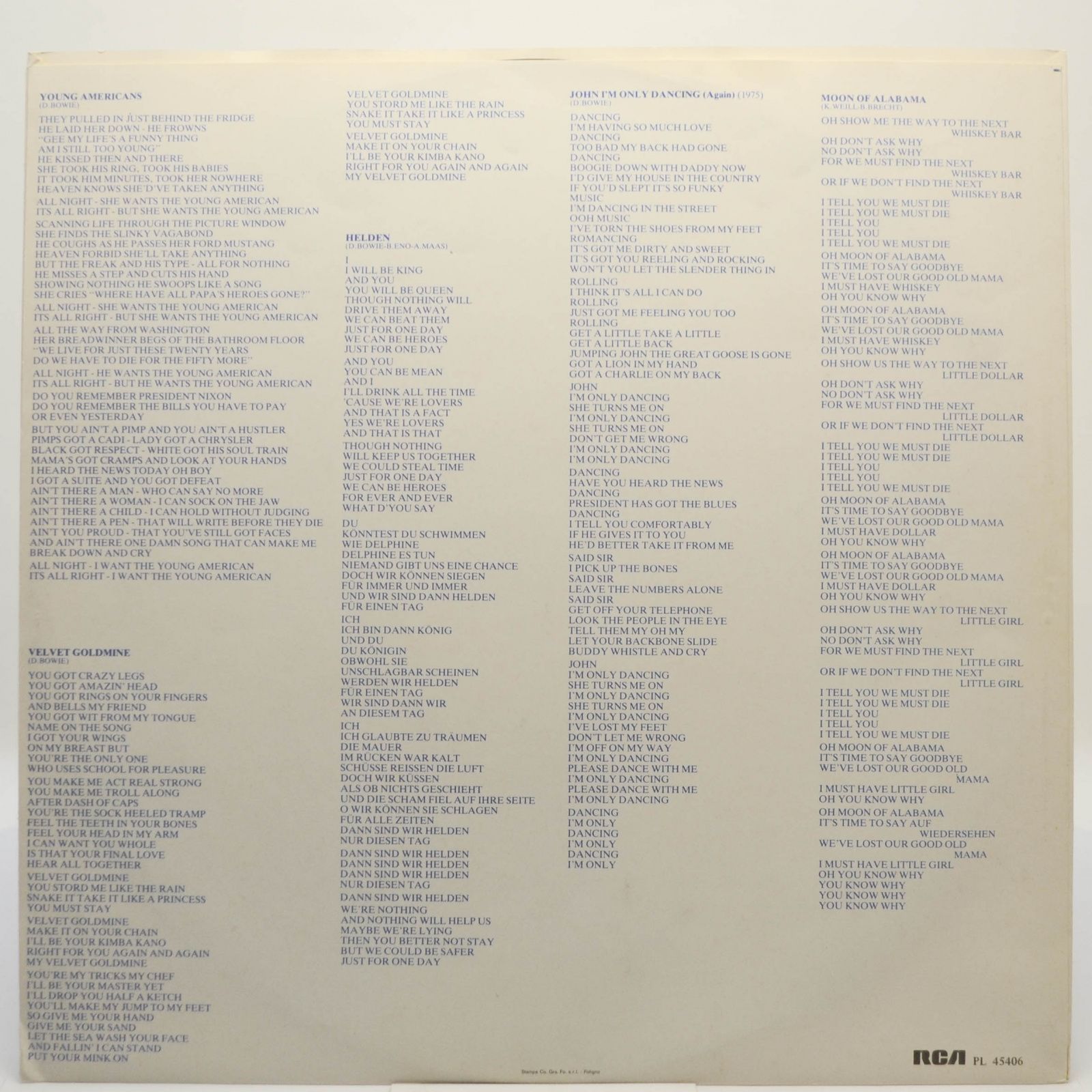 Bowie — Rare, 1982