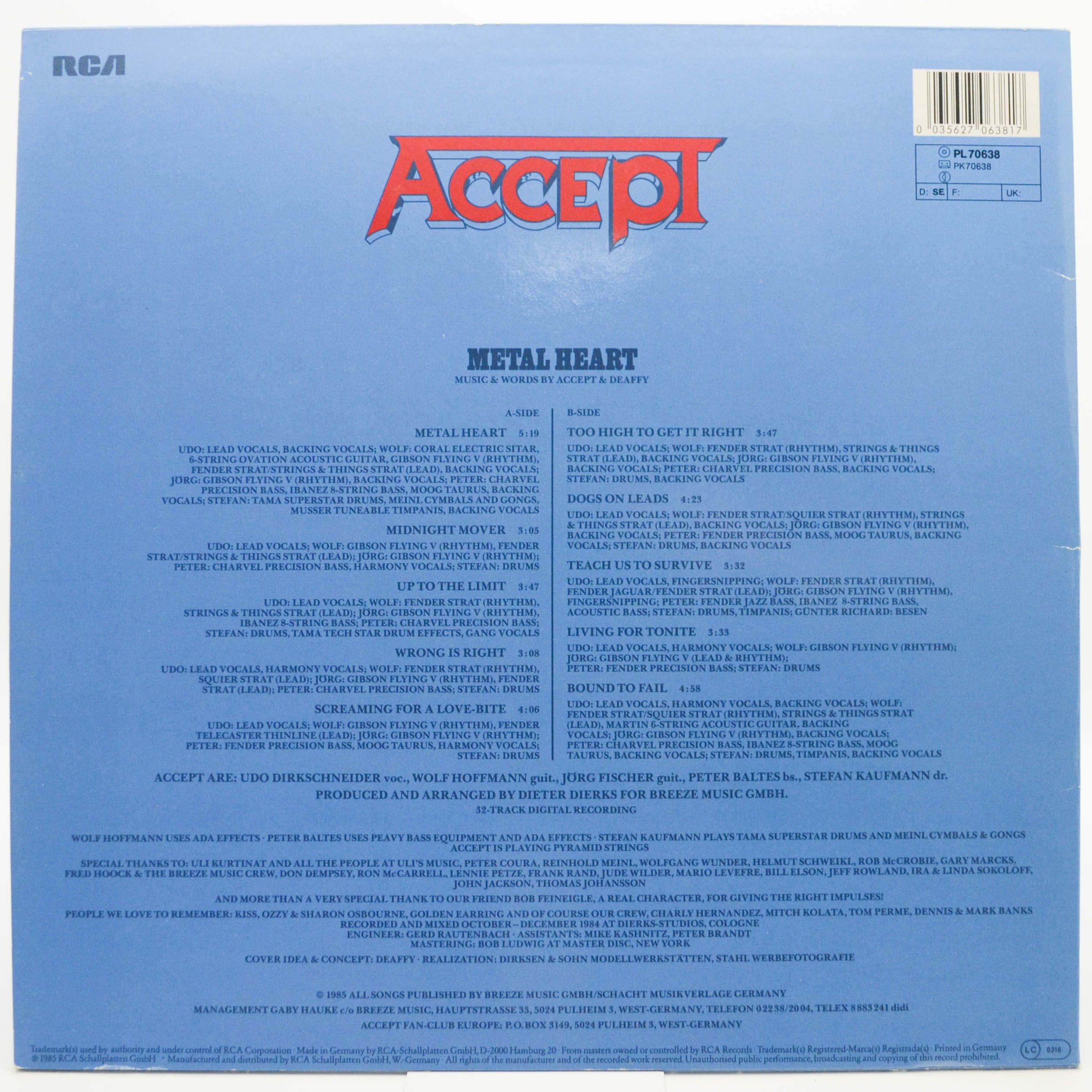 Accept — Metal Heart, 1985