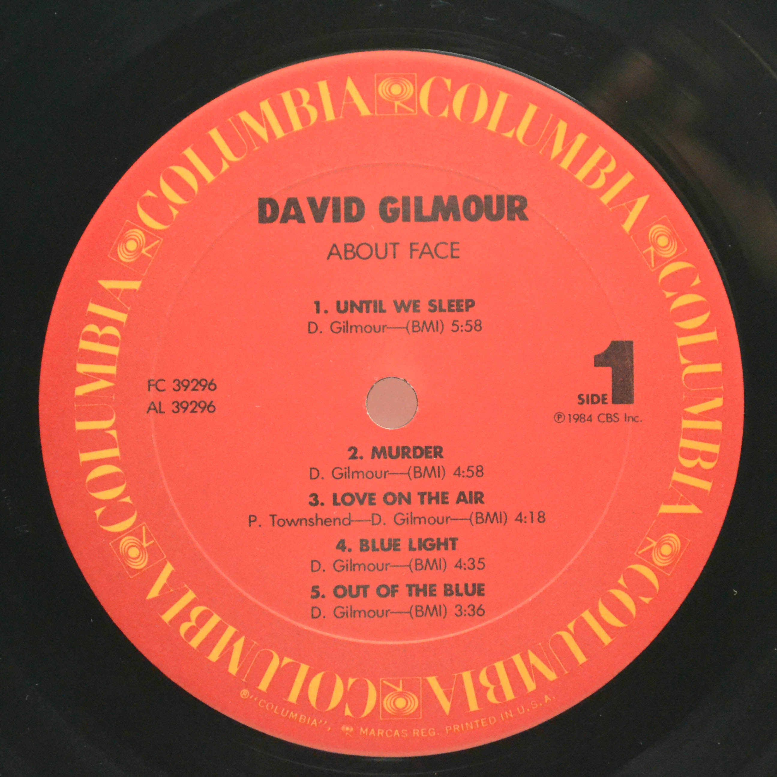 David Gilmour — About Face (USA), 1984