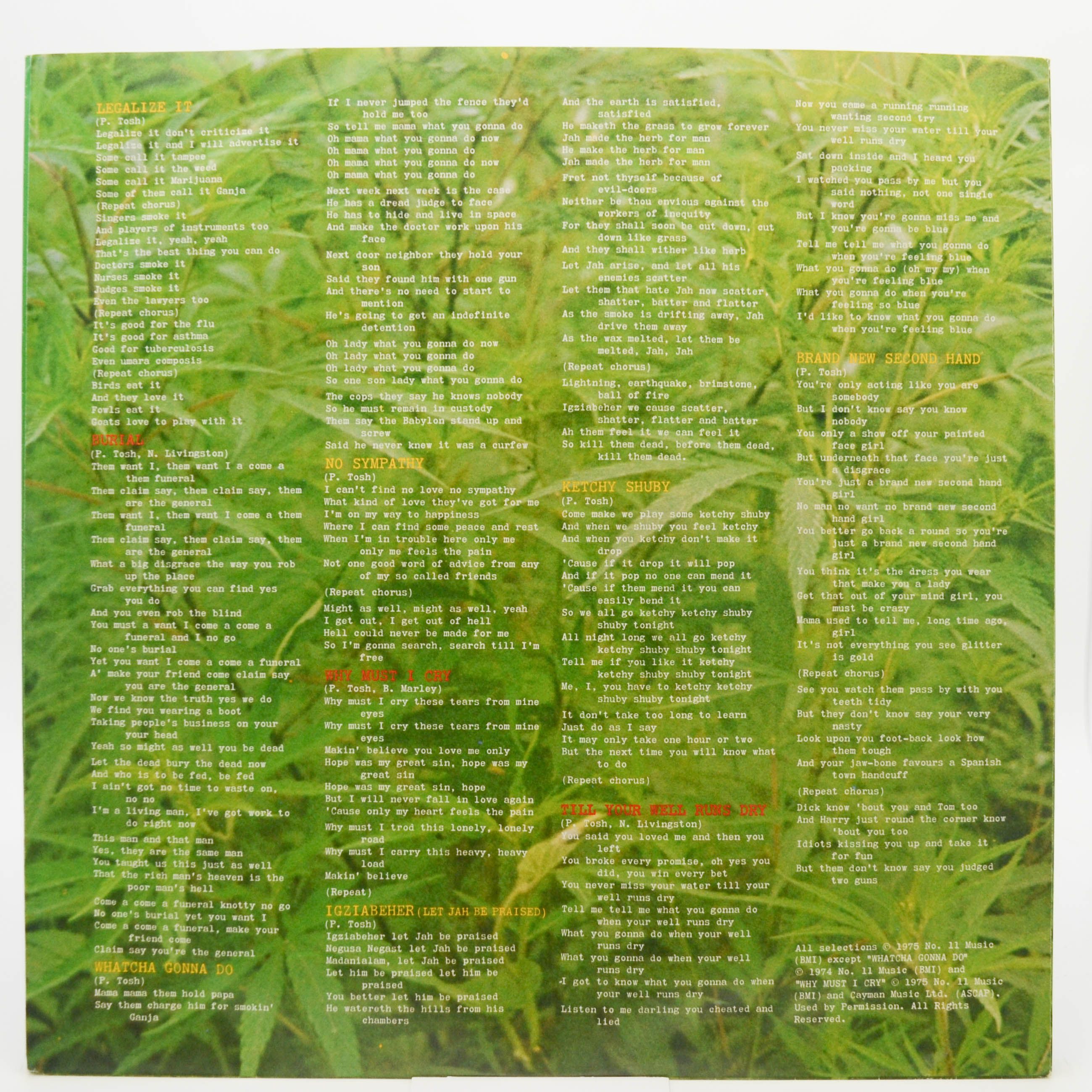 Виниловая пластинка Peter Tosh — Legalize It, 1976