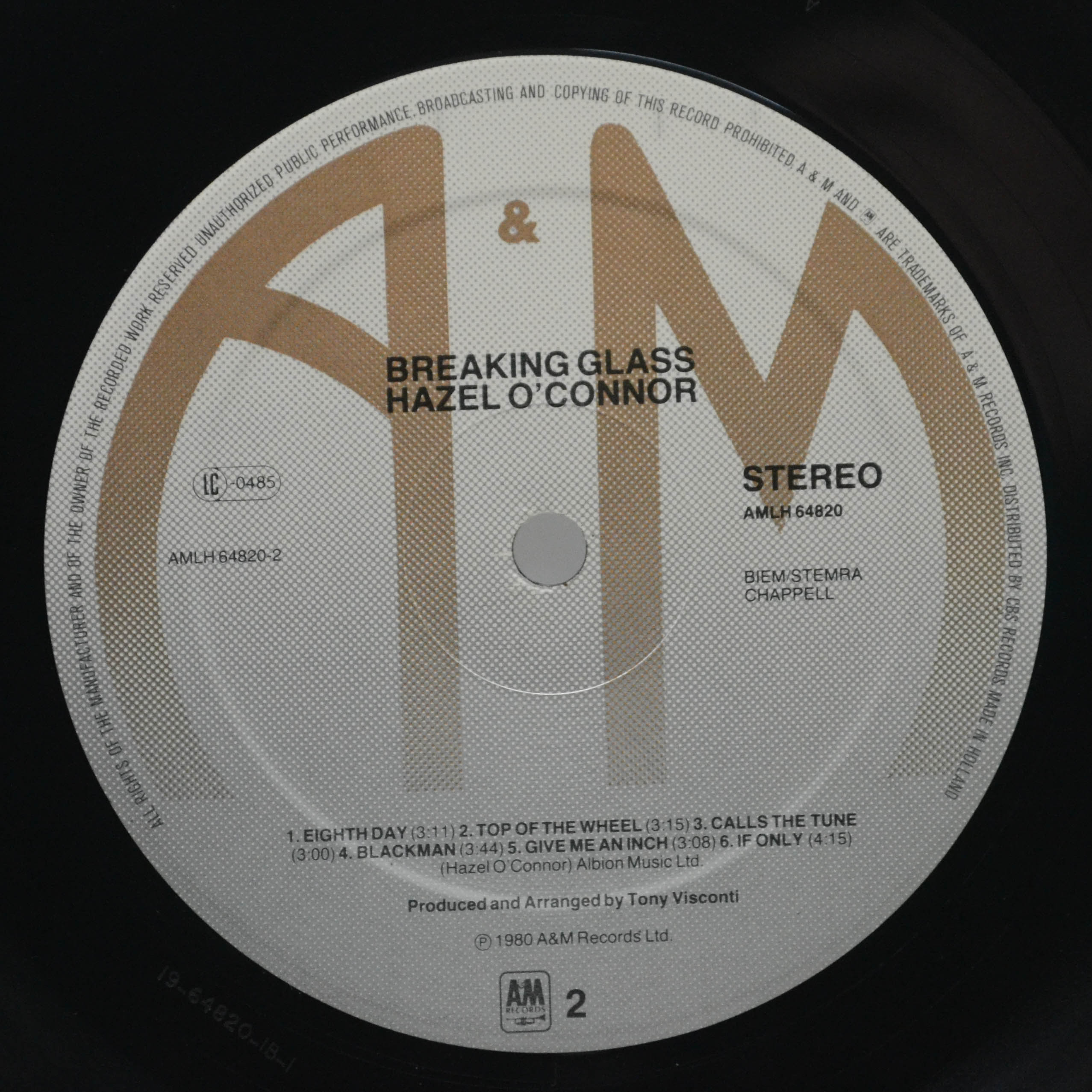 Виниловая пластинка Hazel O'Connor — Breaking Glass, 1980