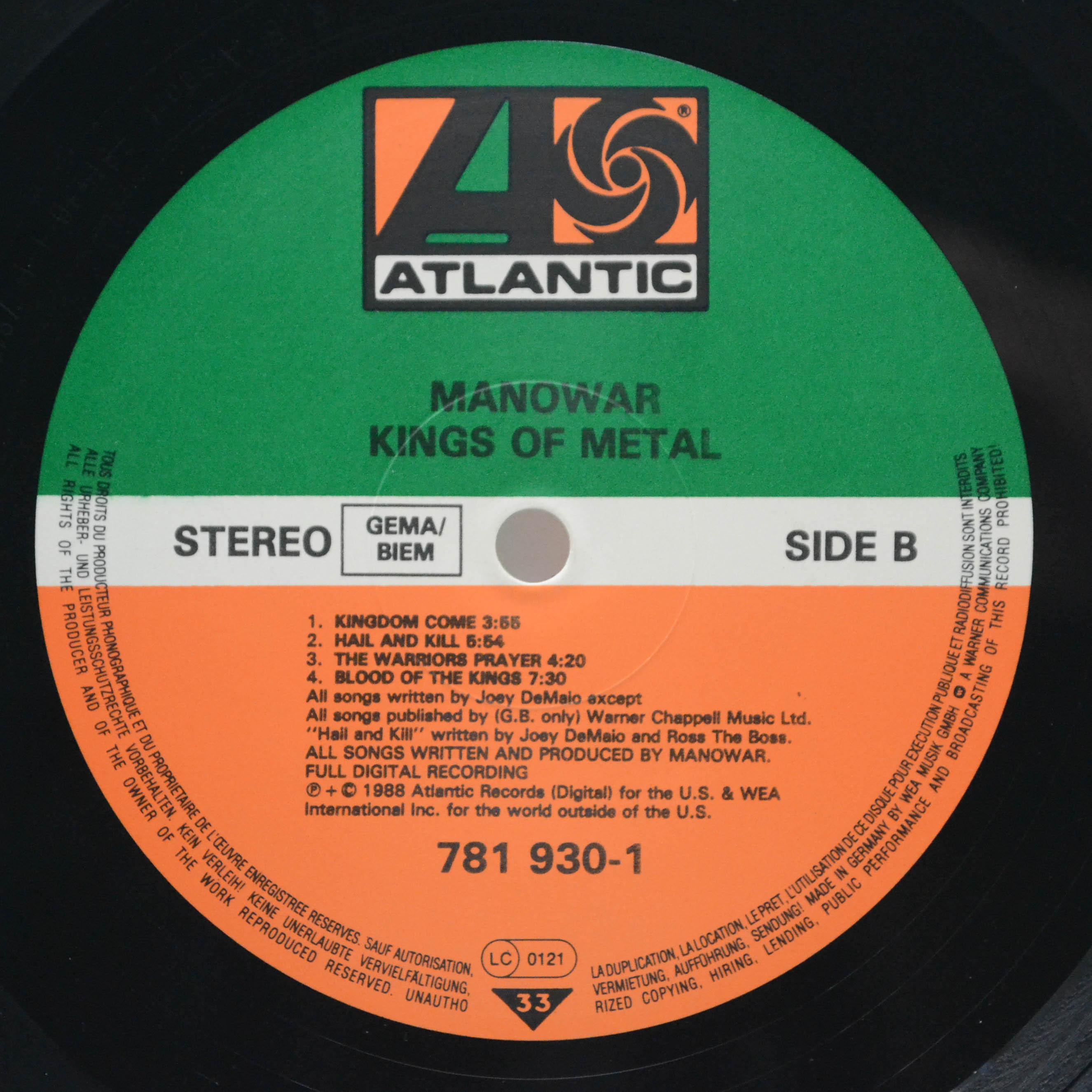 Manowar — Kings Of Metal, 1988