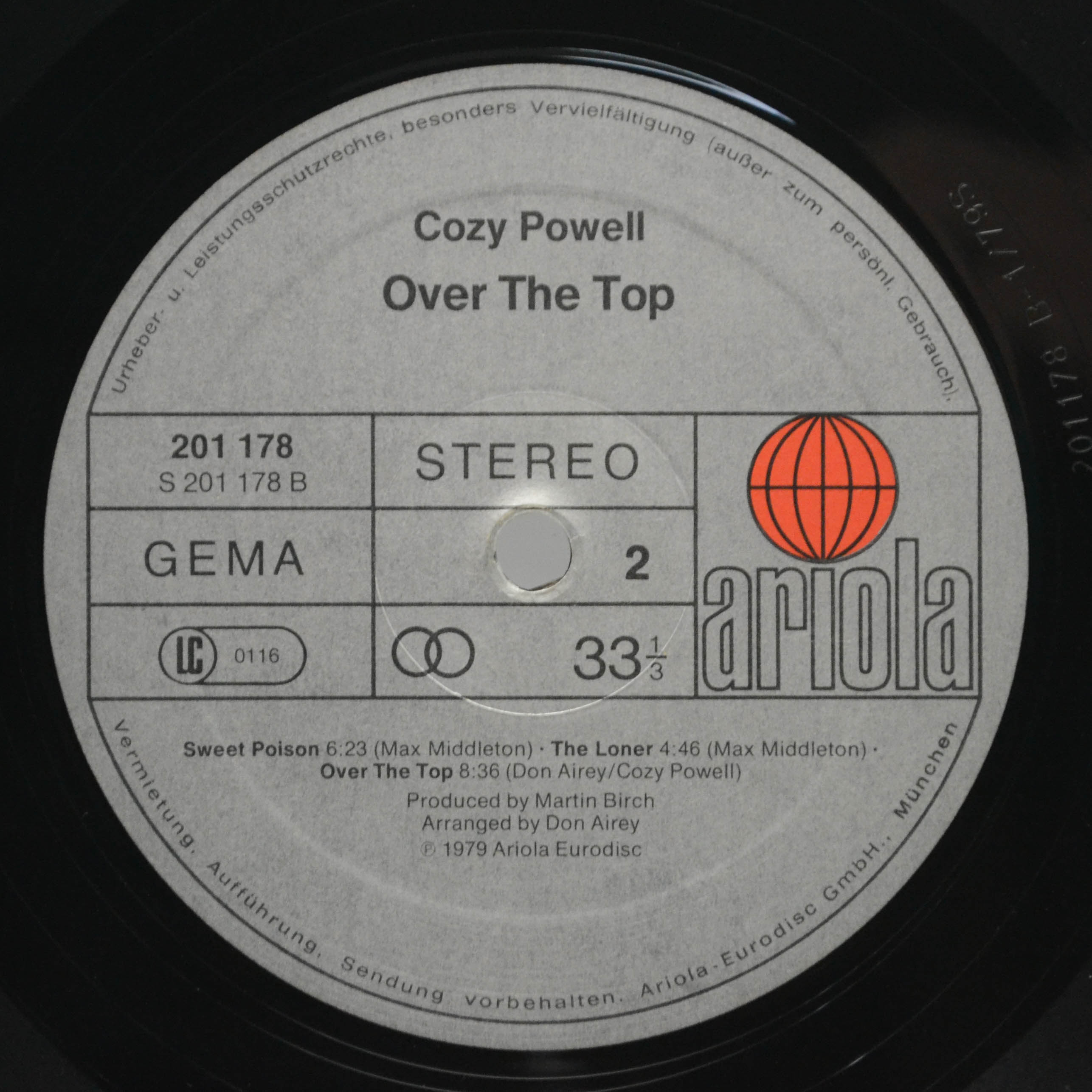 Виниловая пластинка Cozy Powell — Over The Top, 1979