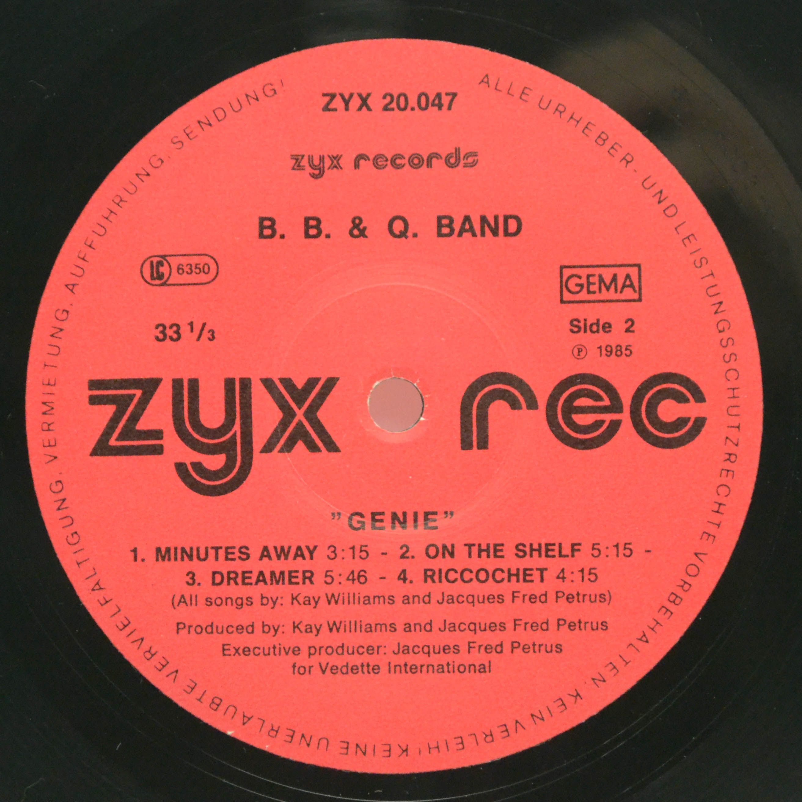 Виниловая пластинка B. B. & Q Band — Genie, 1985