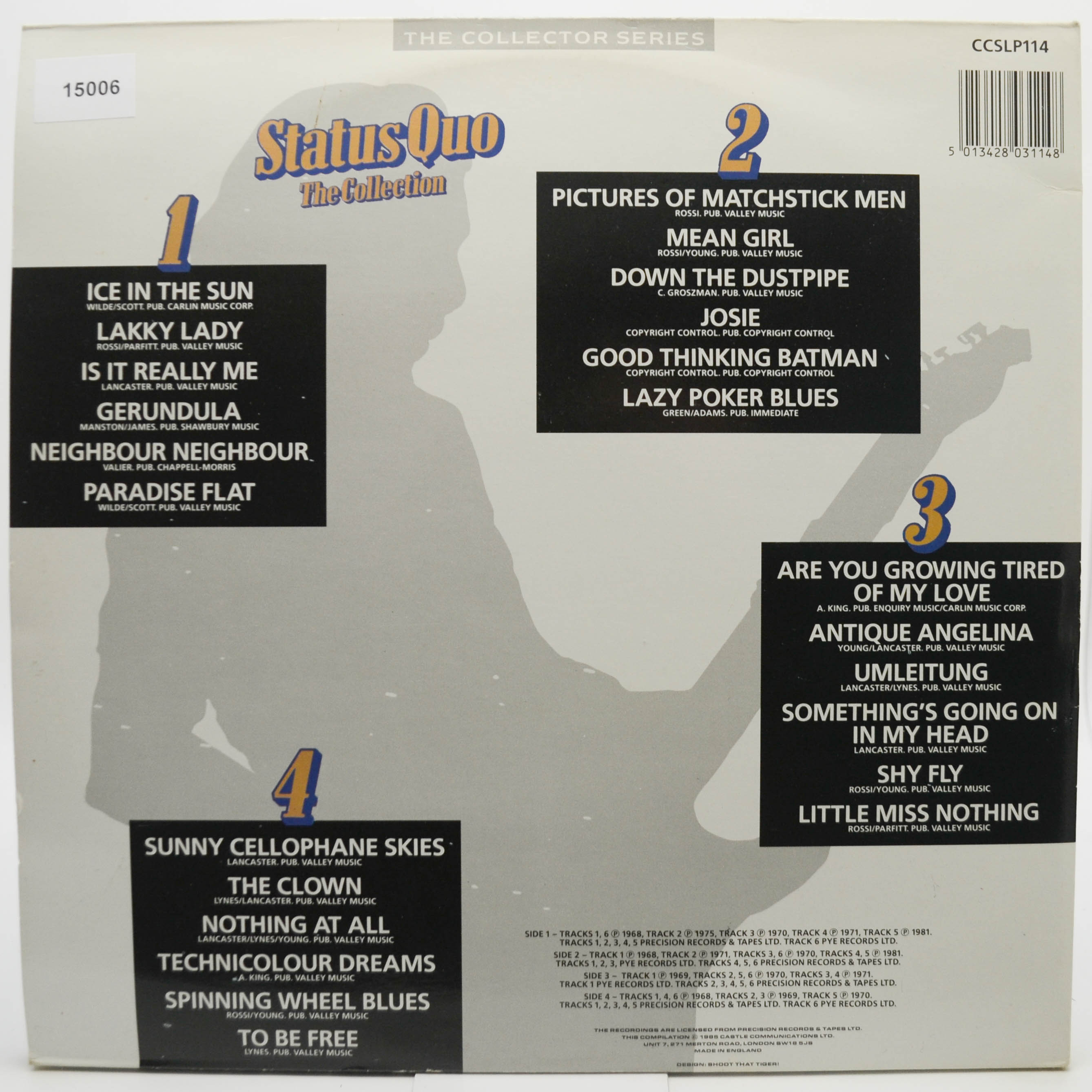 Виниловая пластинка Status Quo — The Collection (2LP, UK), 1987