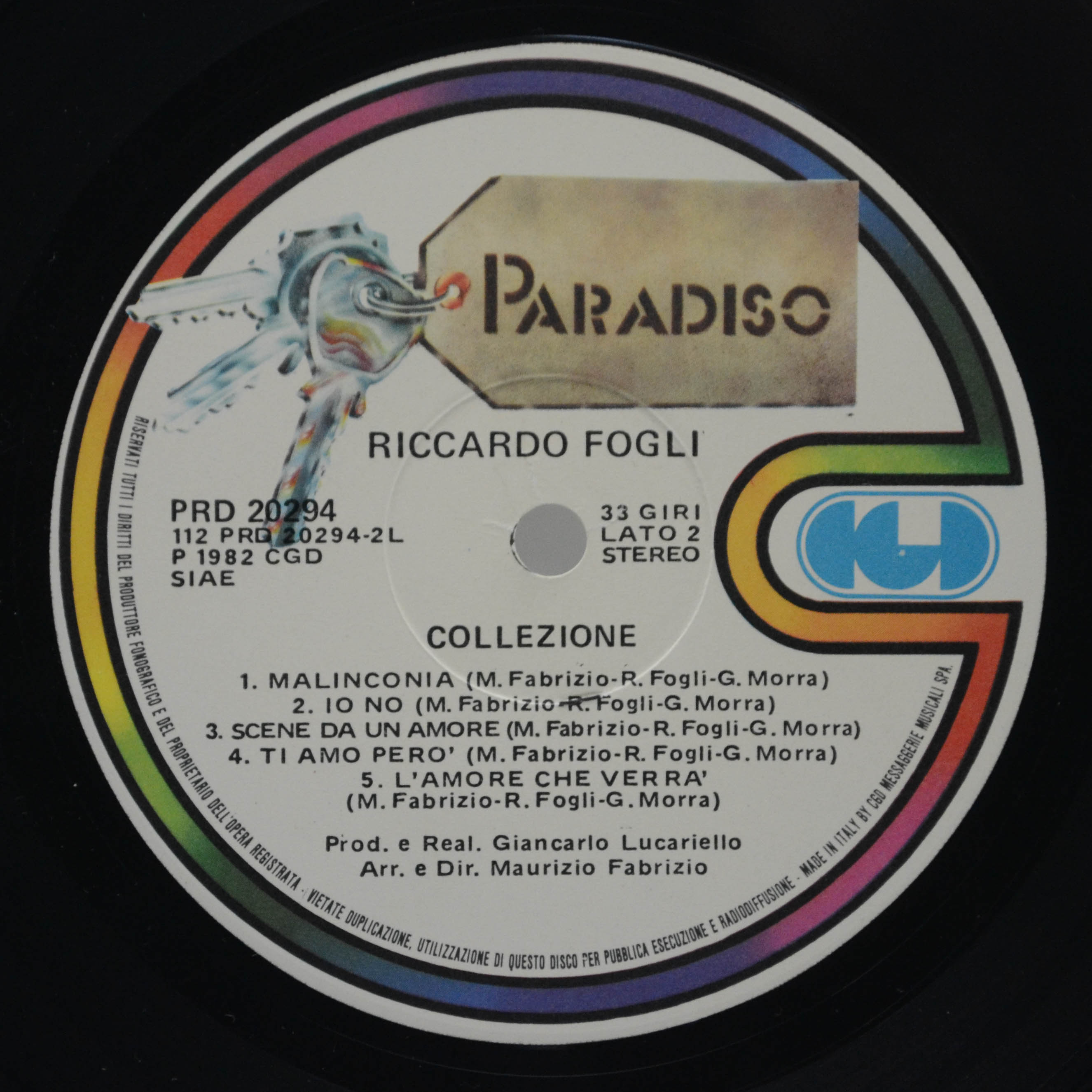 Виниловая пластинка Riccardo Fogli — Collezione (1-st, Italy), 1982