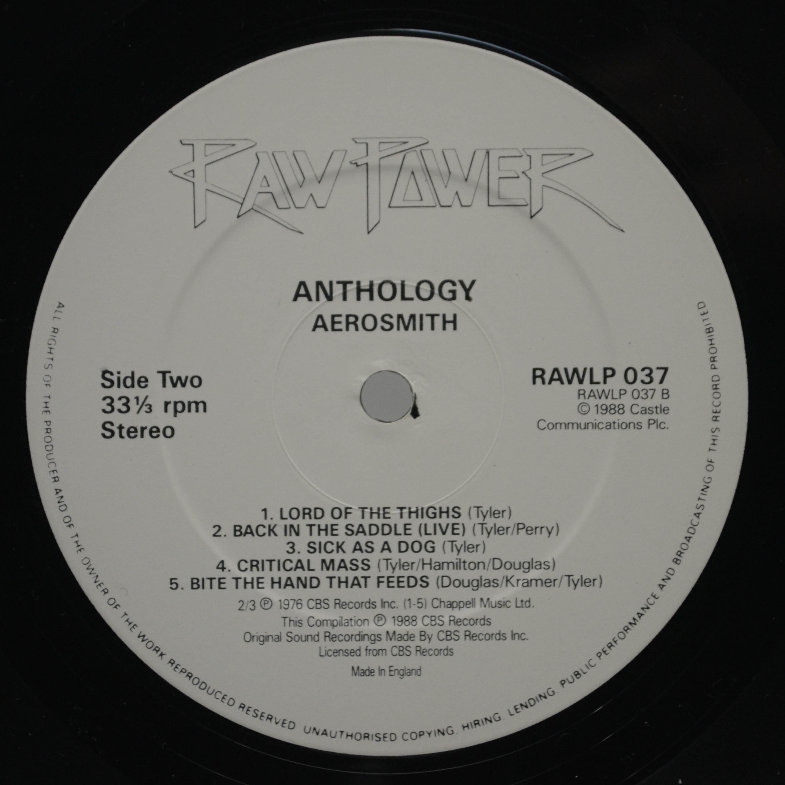 Aerosmith — Anthology (2LP, UK), 1988