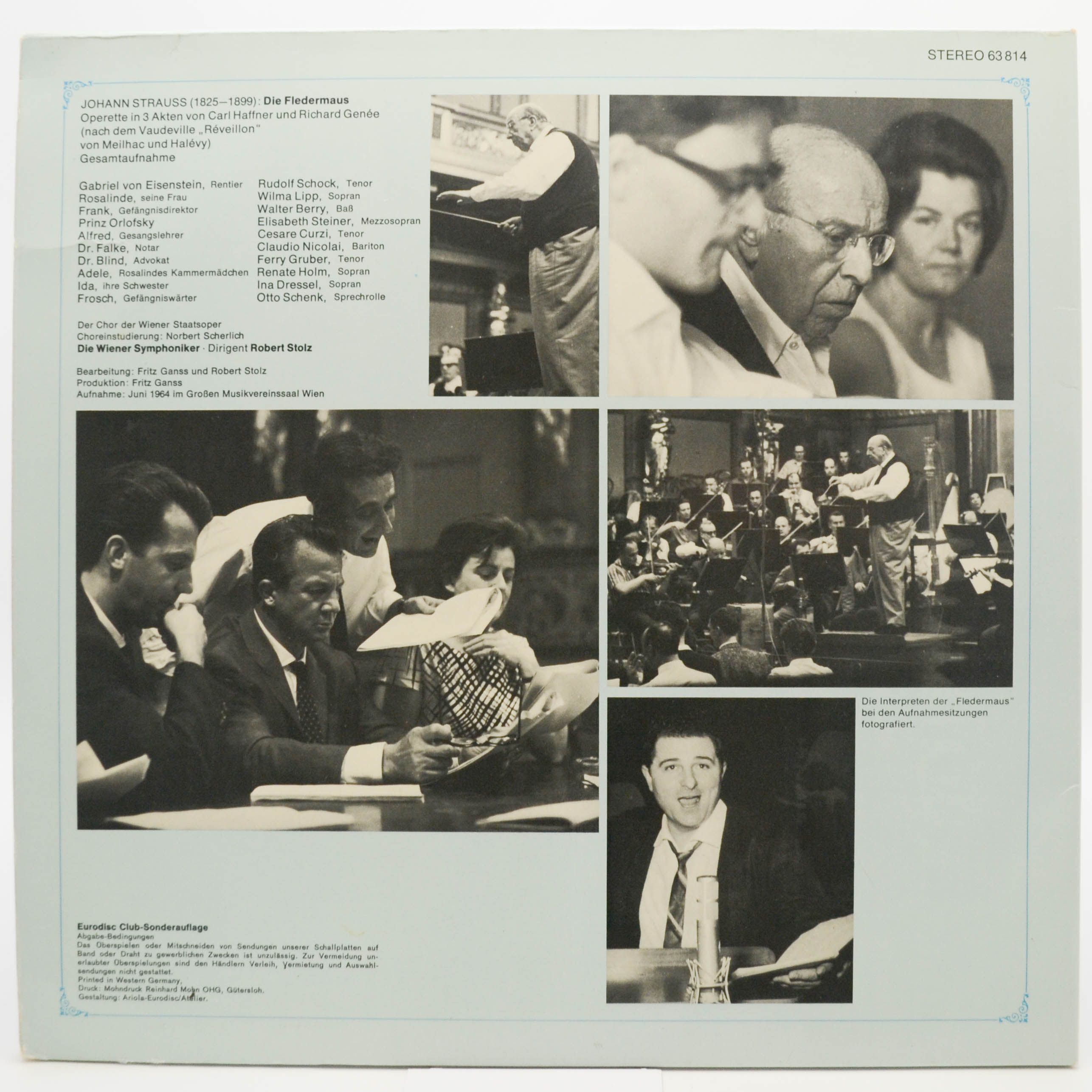 Виниловая пластинка Johann Strauss — Die Fledermaus - Gesamtaufnahme (2LP), 1964
