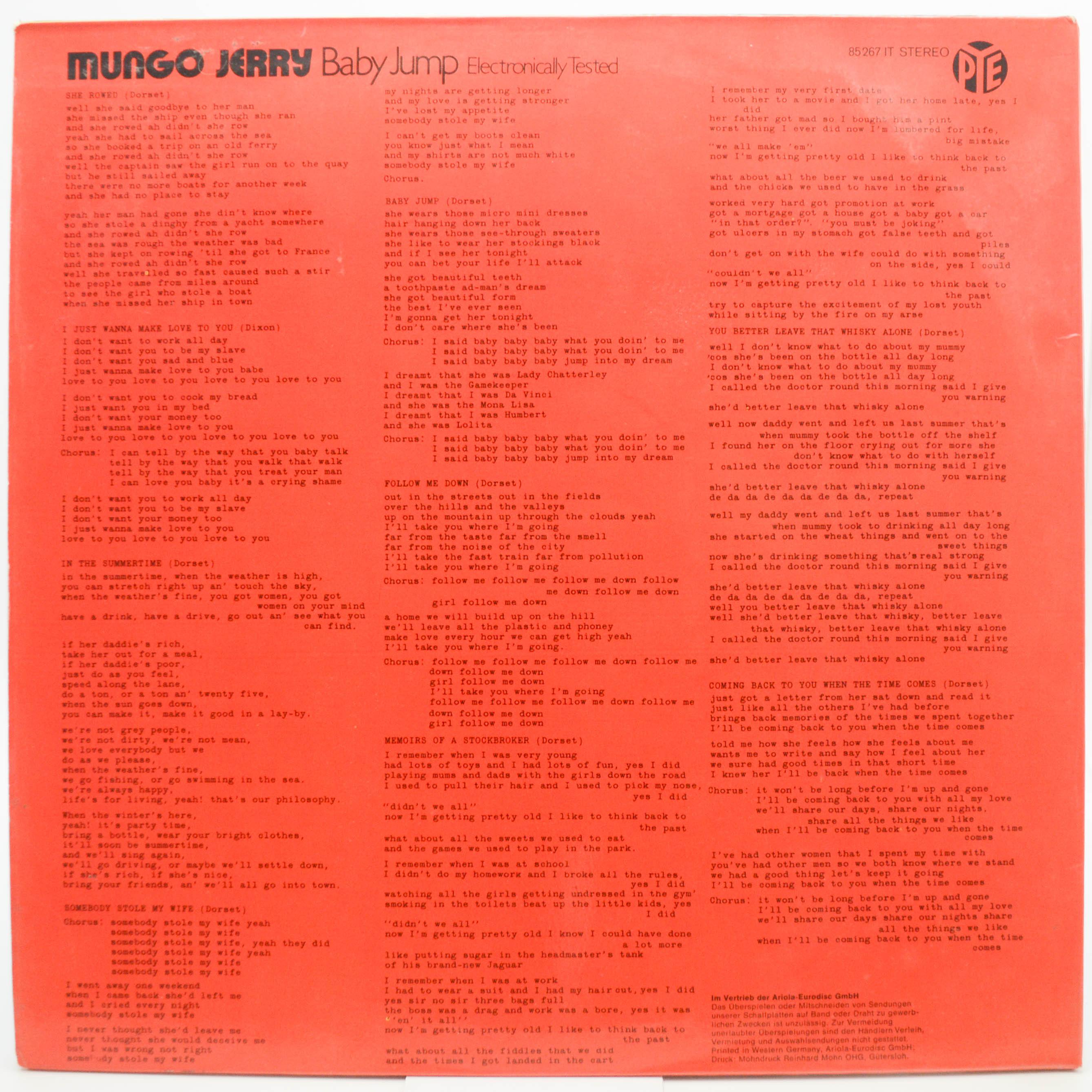 Mungo Jerry — Baby Jump (Electronically Tested), 1971