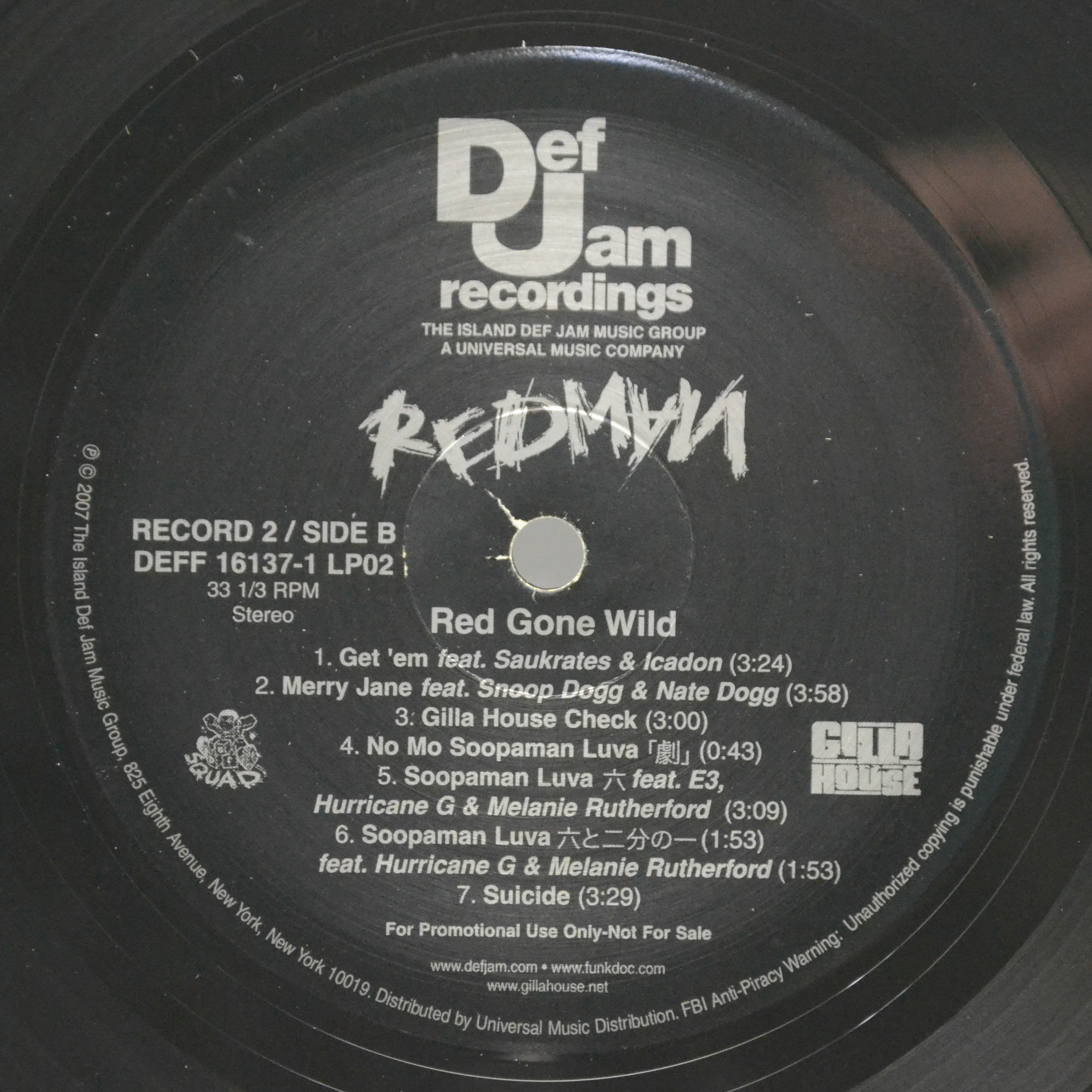 Виниловая пластинка Redman — Red Gone Wild (2LP, 1-st, USA), 2007