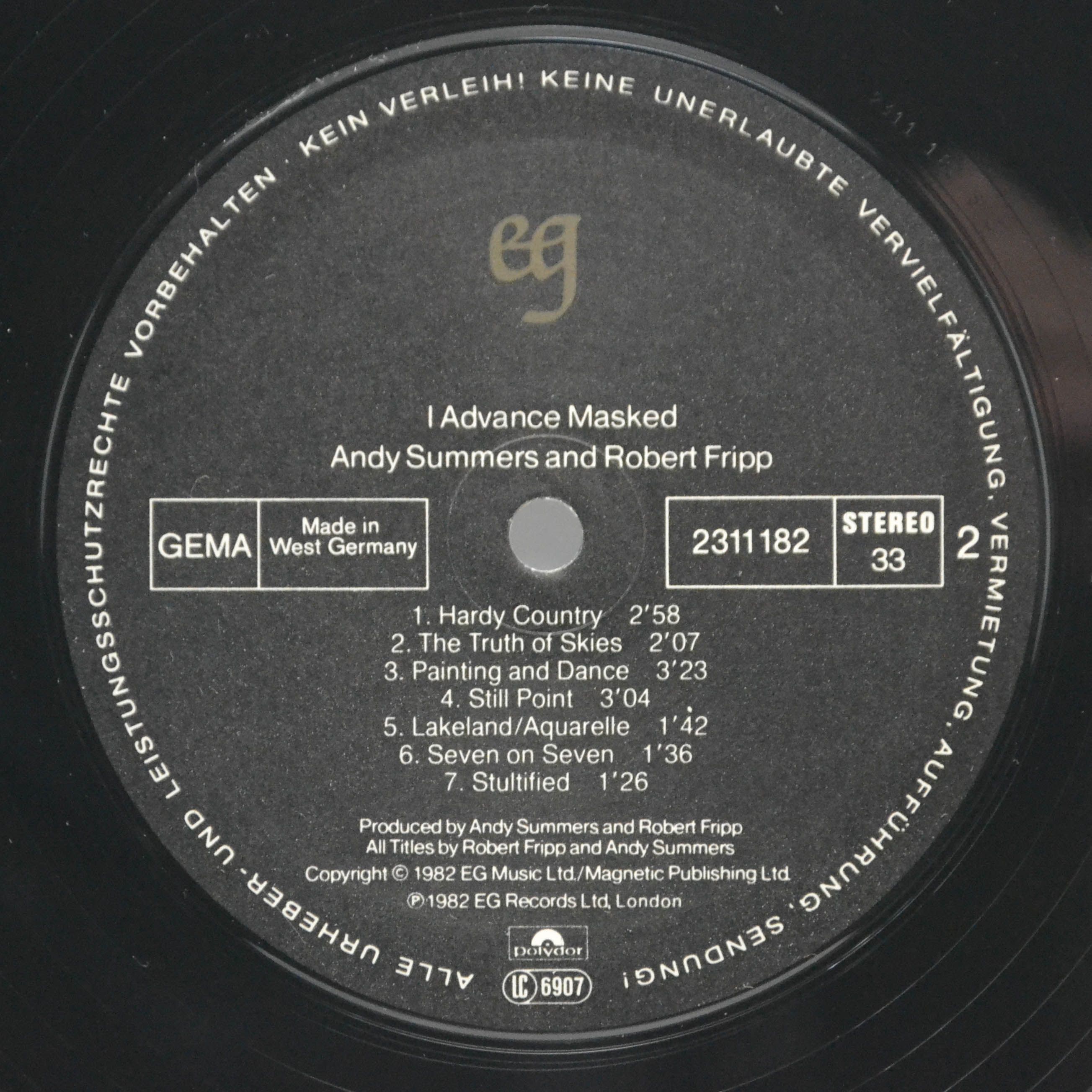 Andy Summers, Robert Fripp — I Advance Masked, 1982