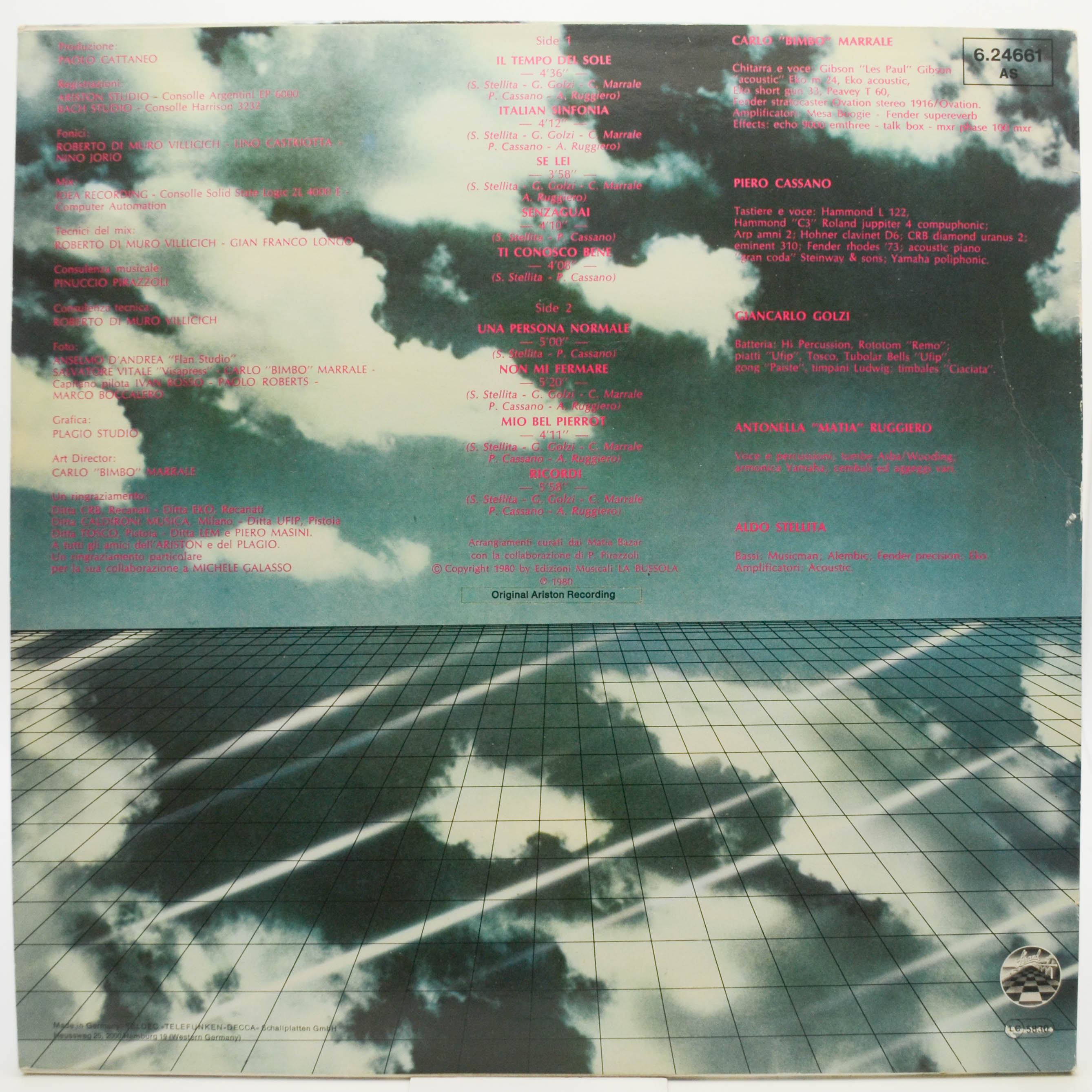 Matia Bazar — Il Tempo Del Sole, 1980