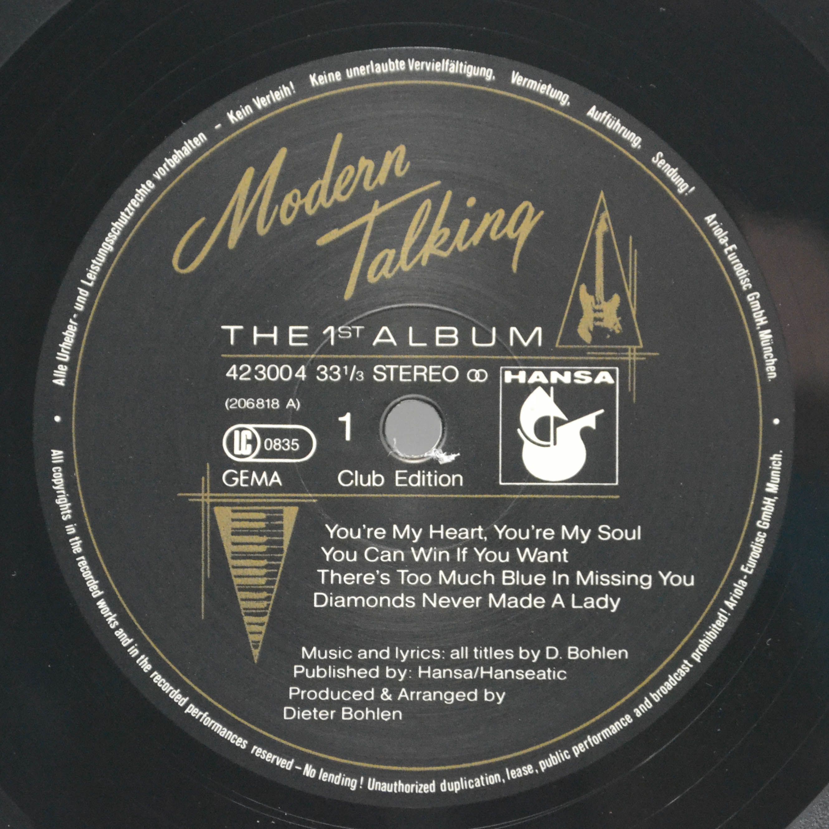 Виниловая пластинка Modern Talking — The 1st Album, 1985