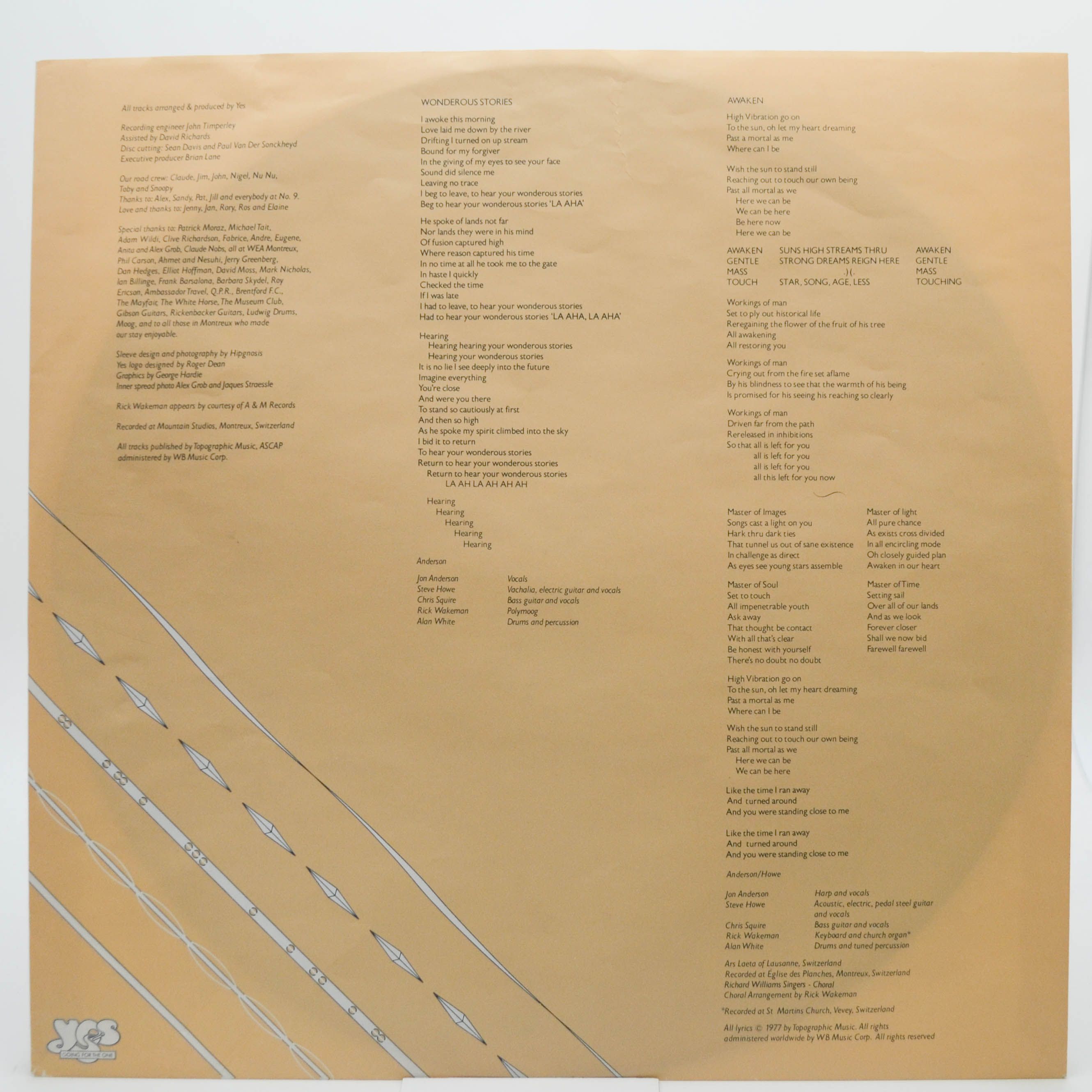 Виниловая пластинка Yes — Going For The One, 1977