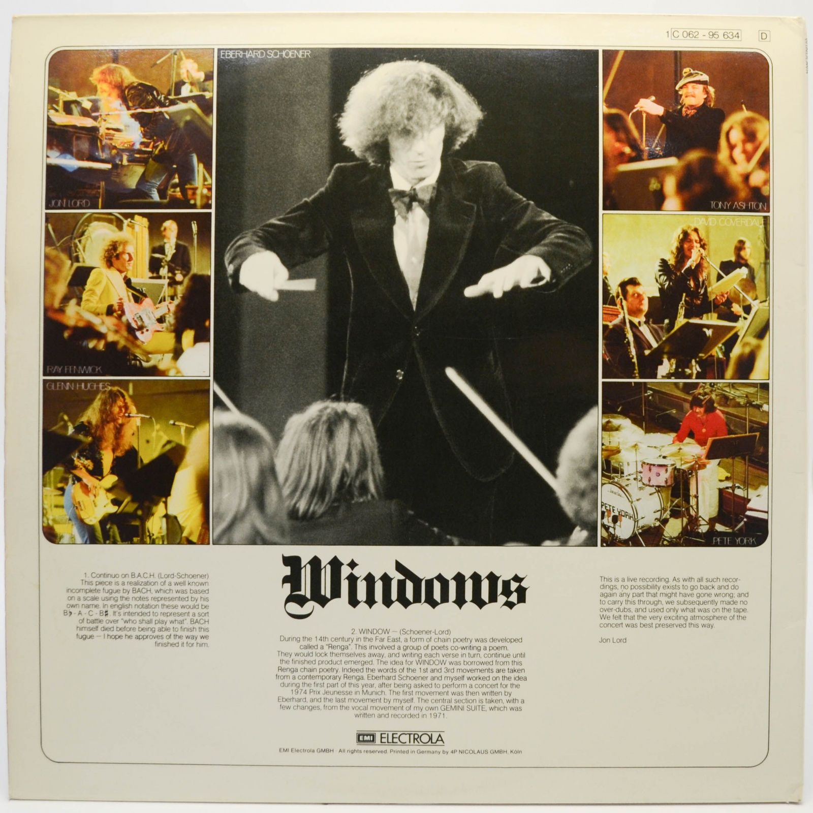 Виниловая пластинка Jon Lord — Windows, 1974