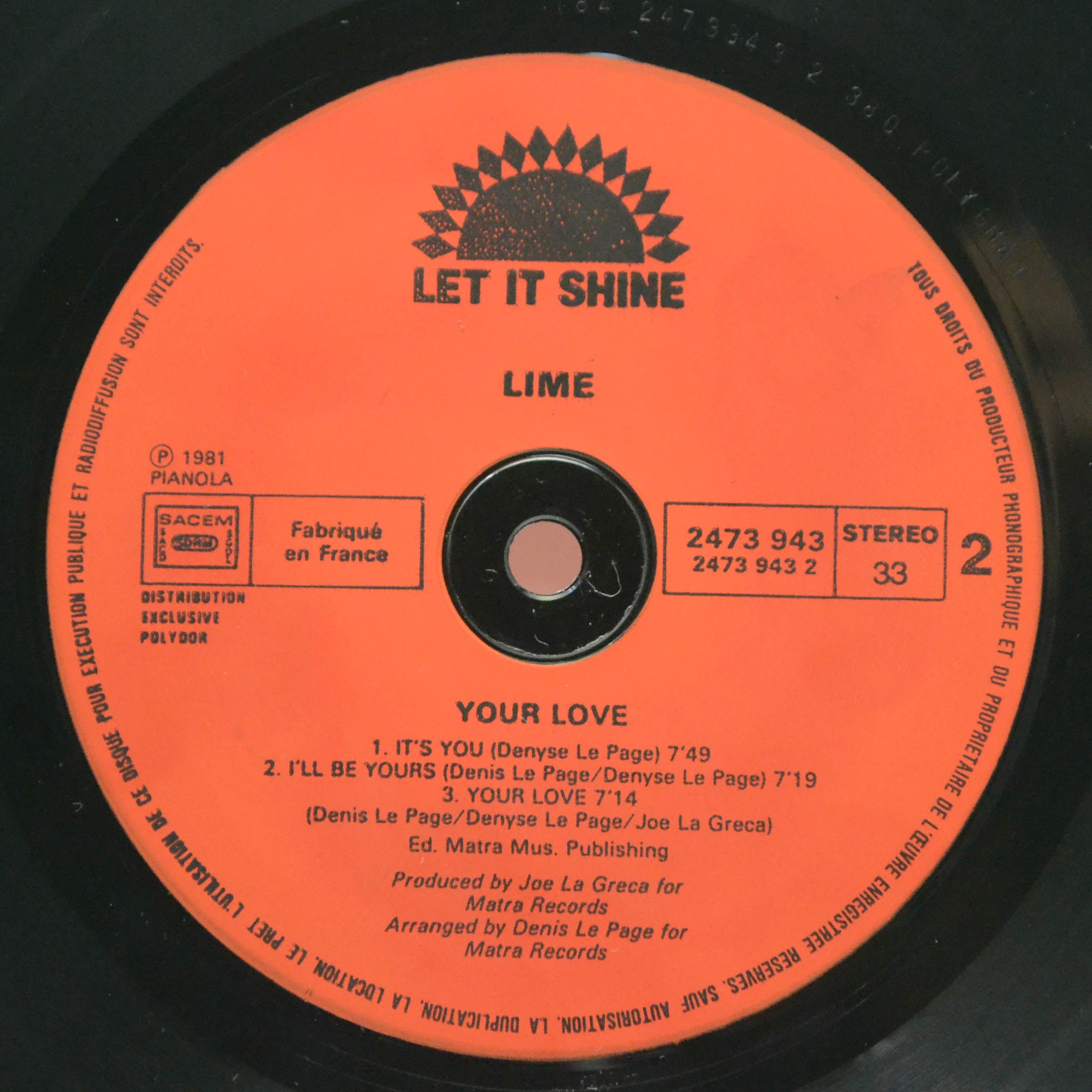 Виниловая пластинка Lime — Your Love, 1981