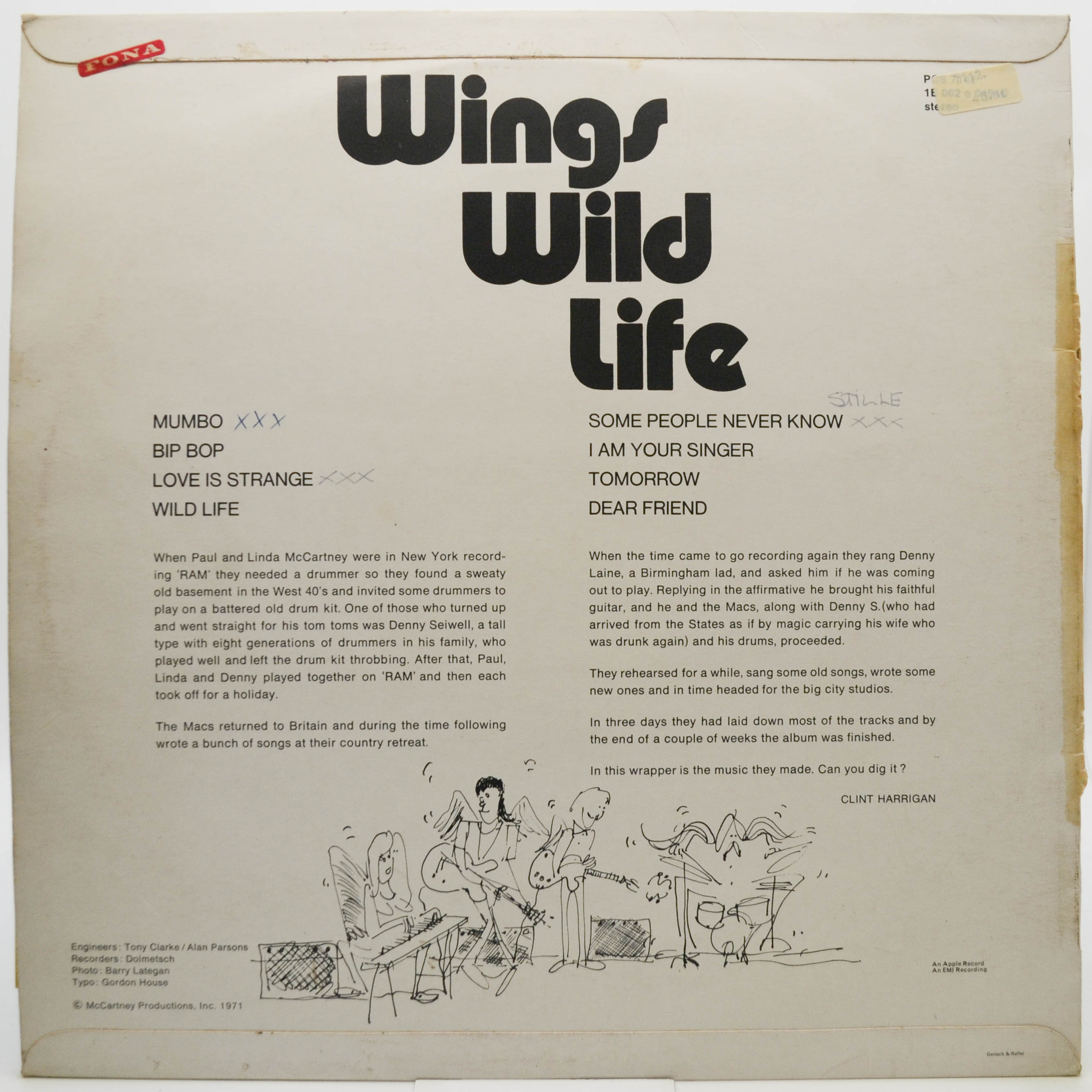 Wings — Wild Life (1-st, UK), 1971