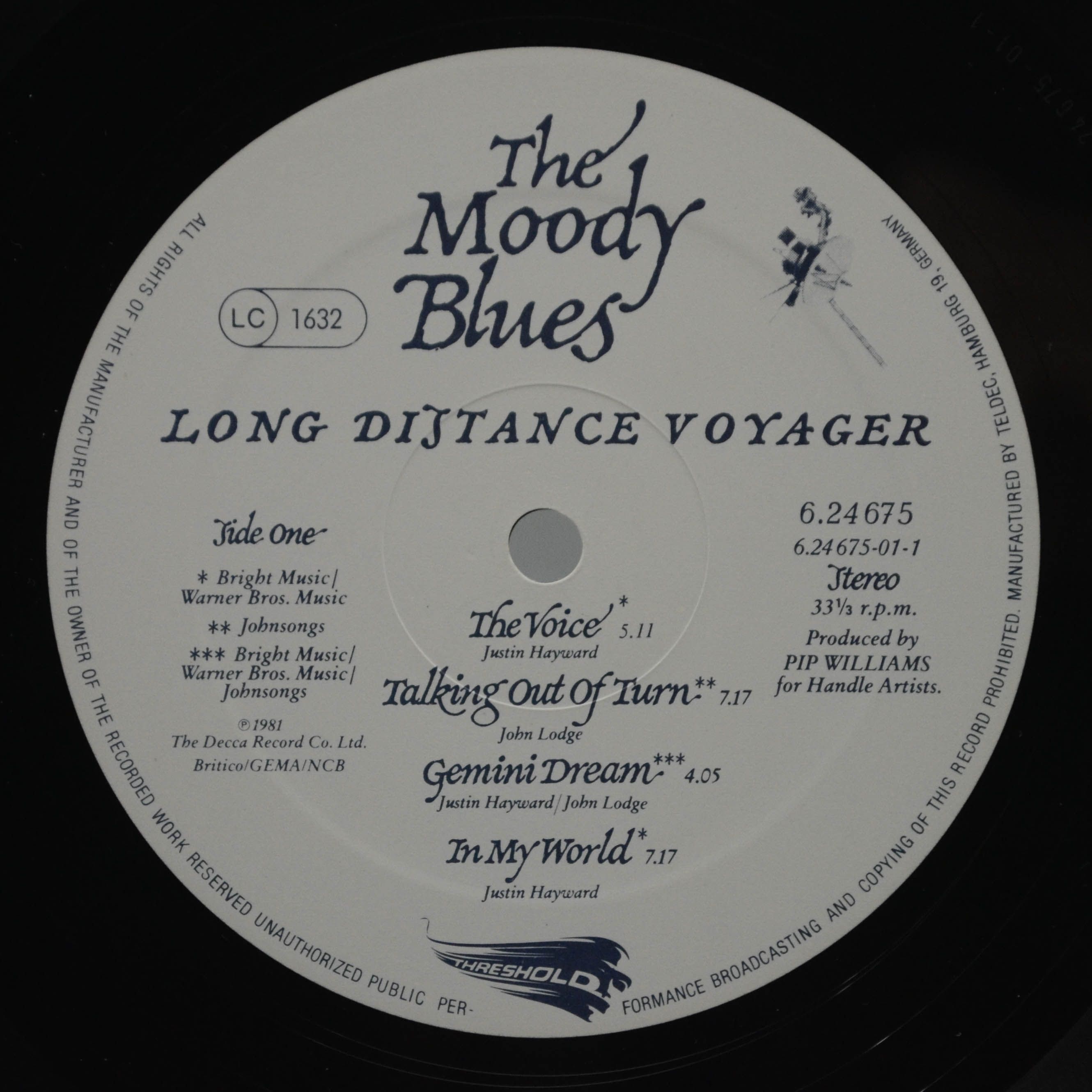 Виниловая пластинка Moody Blues — Long Distance Voyager, 1981