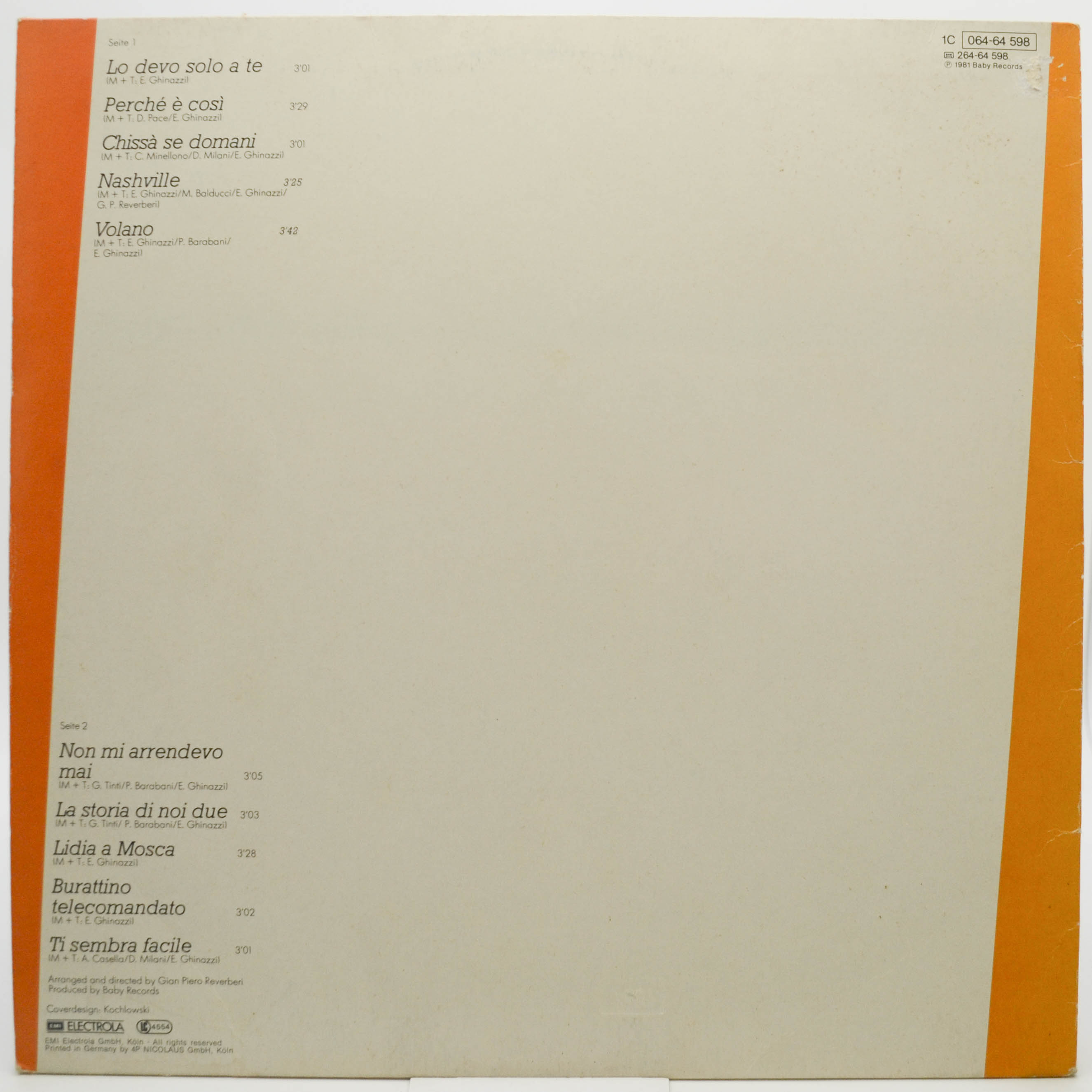 Pupo — Lo Devo Solo A Te, 1981