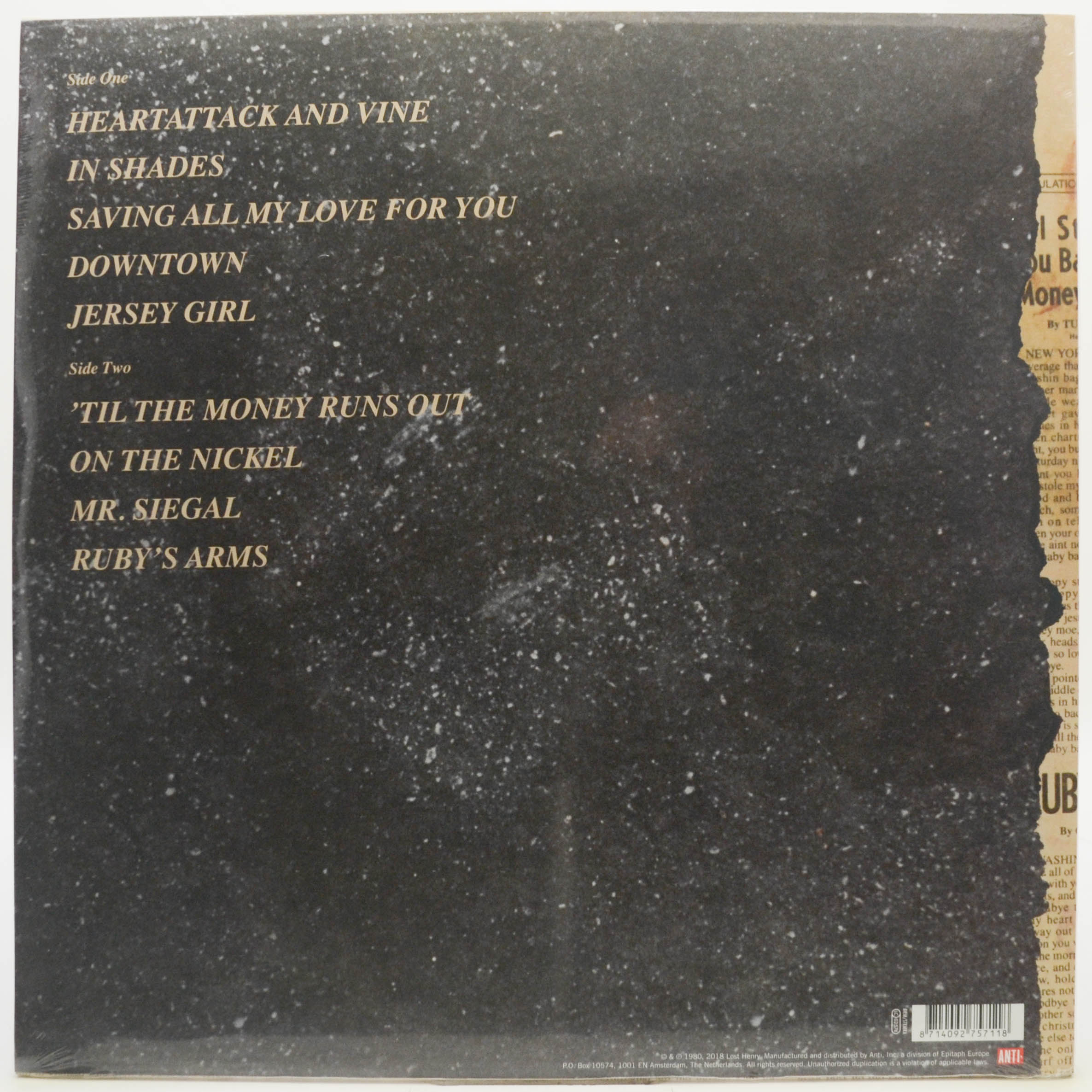 Виниловая пластинка Tom Waits — Heartattack And Vine, 1980