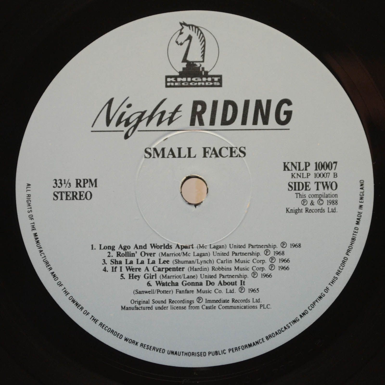 Виниловая пластинка Small Faces — Night Riding (UK), 1988