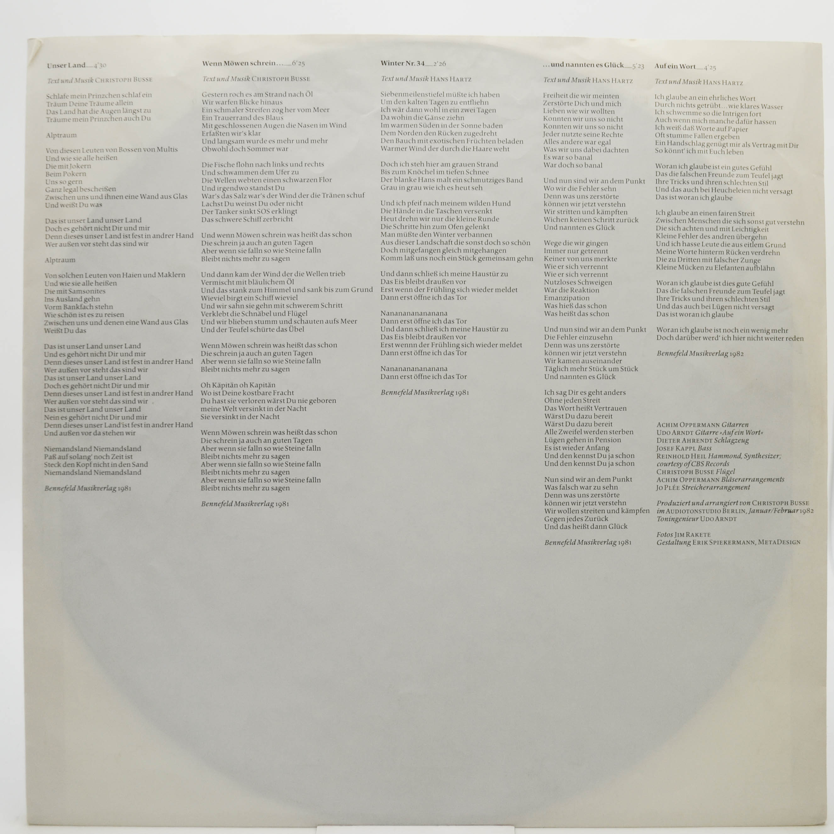 Виниловая пластинка Hans Hartz — Sturm!, 1982