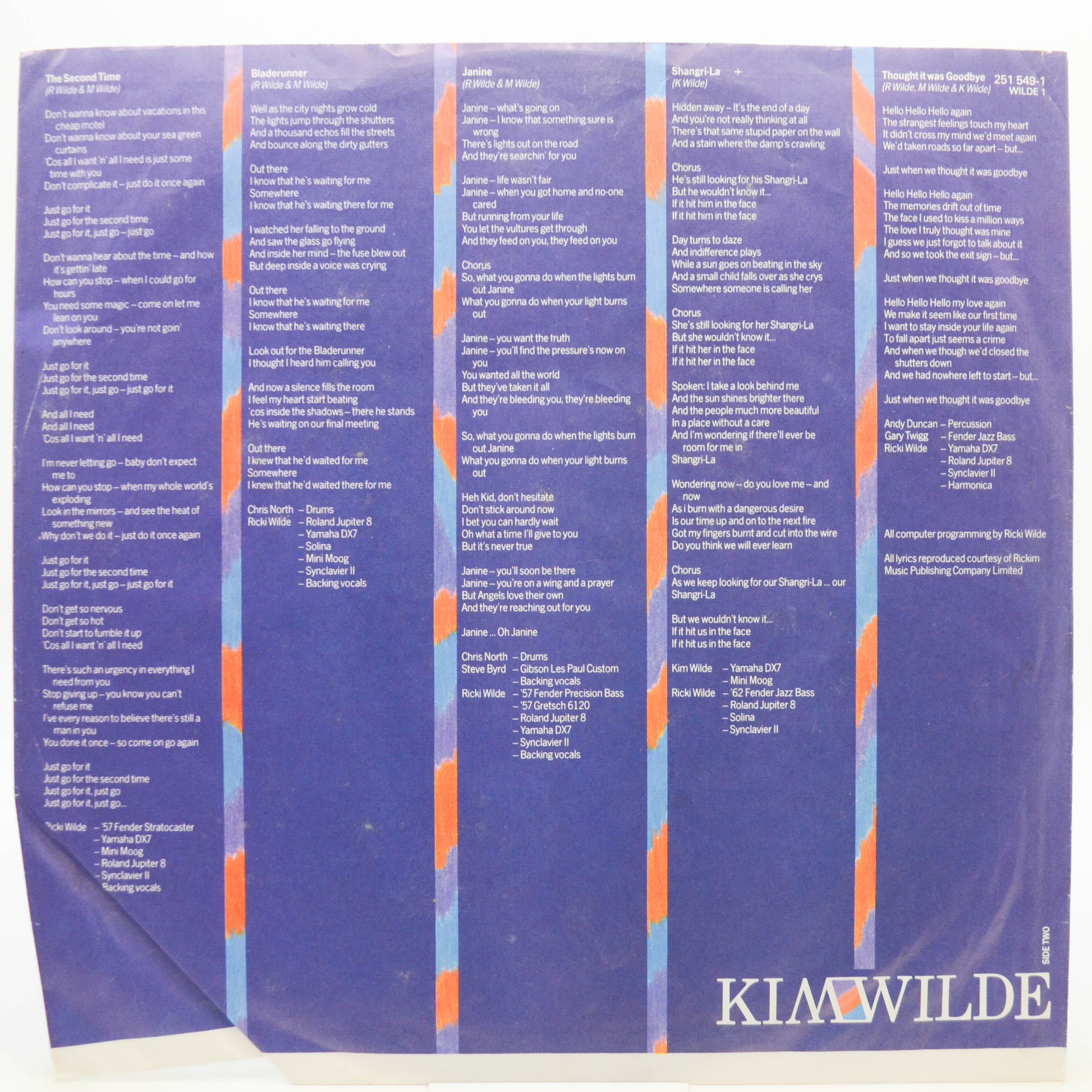Kim Wilde — Teases & Dares, 1984