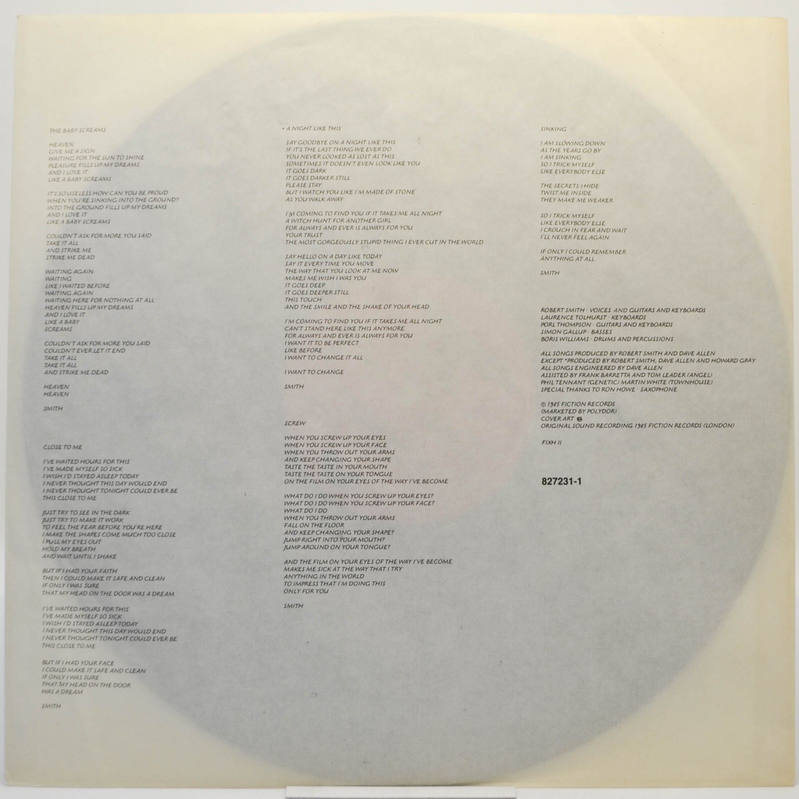 Cure — The Head On The Door, 1985