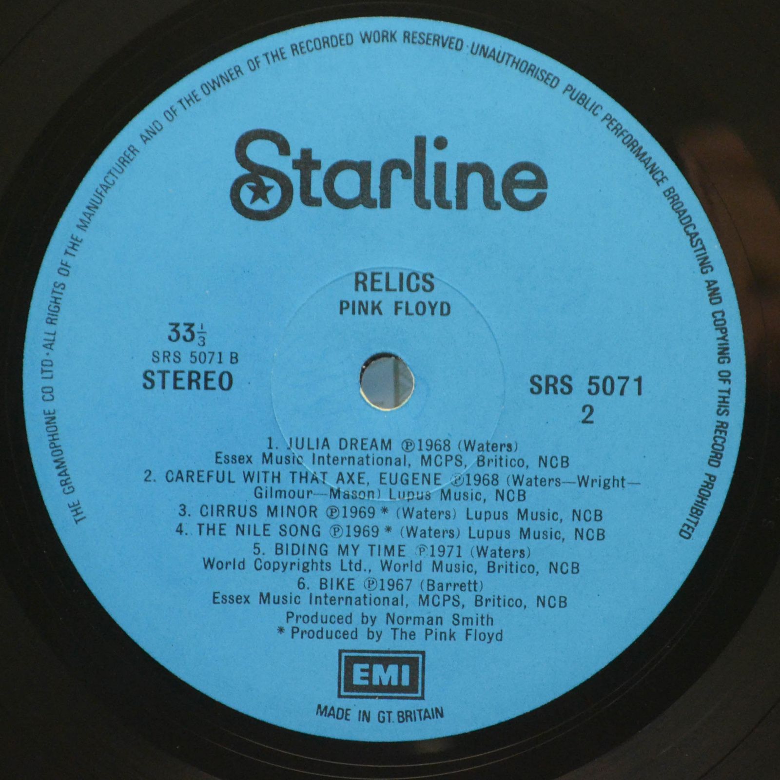 Виниловая пластинка Pink Floyd — Relics, 1987