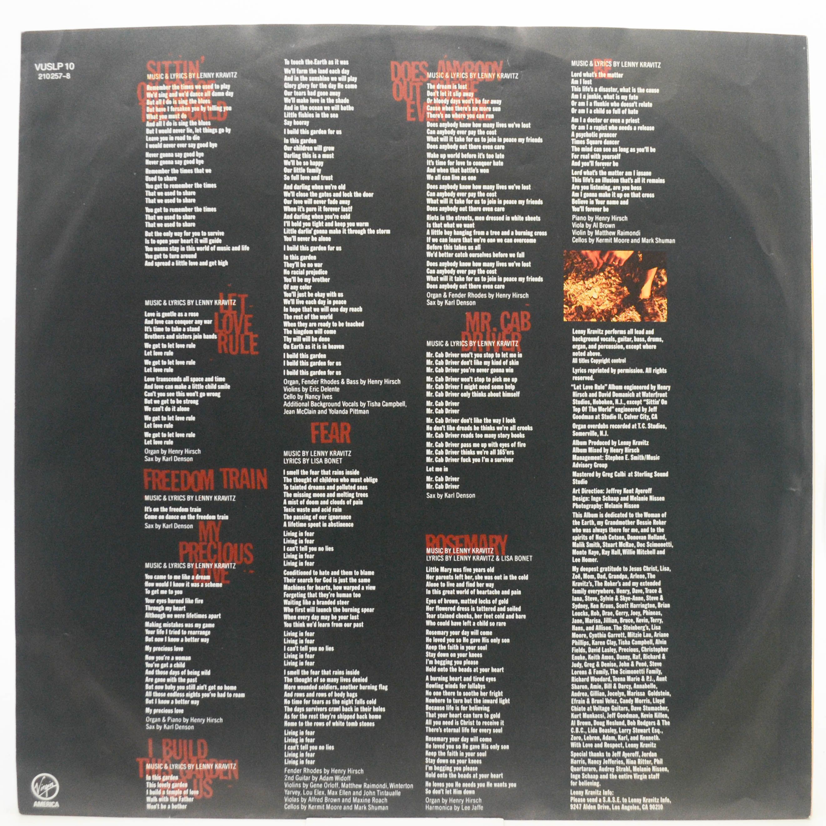 Виниловая пластинка Lenny Kravitz — Let Love Rule, 1989