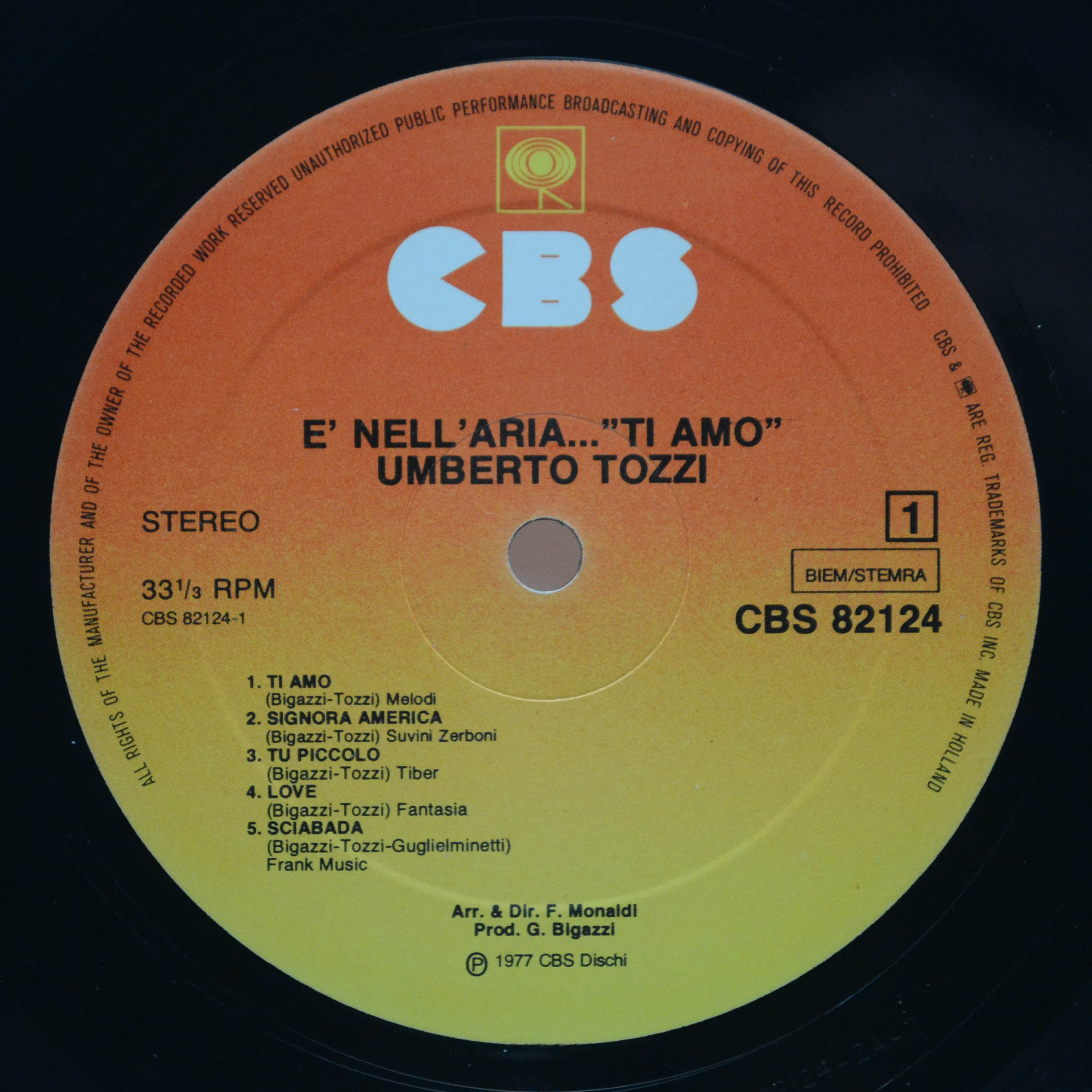 Виниловая пластинка Umberto Tozzi — È Nell'Aria...Ti Amo, 1977