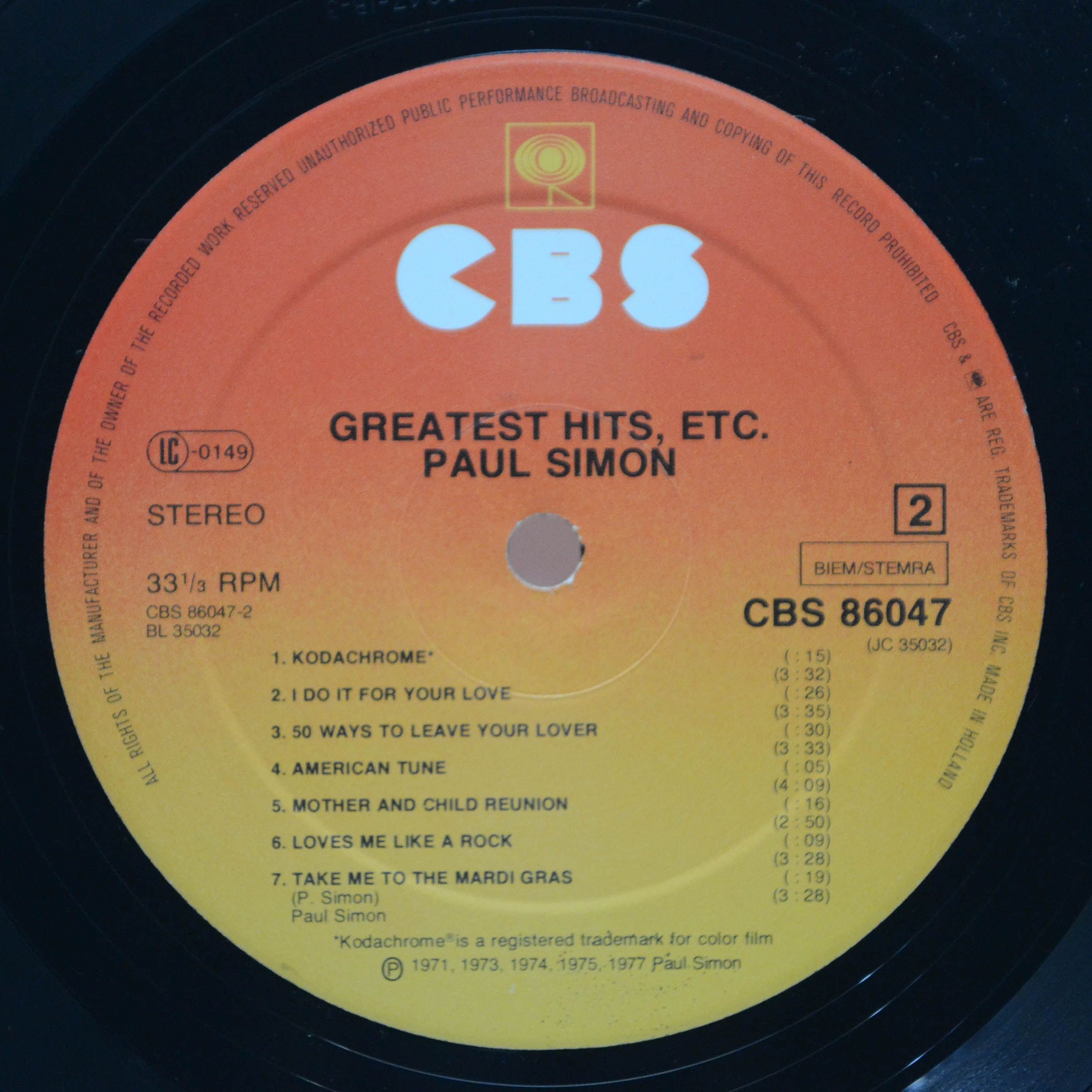 Виниловая пластинка Paul Simon — Greatest Hits, Etc., 1977