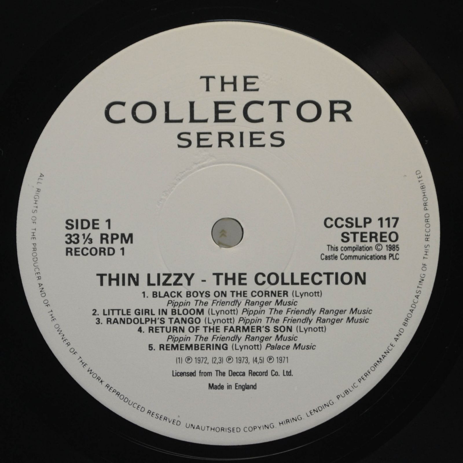 Виниловая пластинка Thin Lizzy — The Collection (2LP, UK), 1985