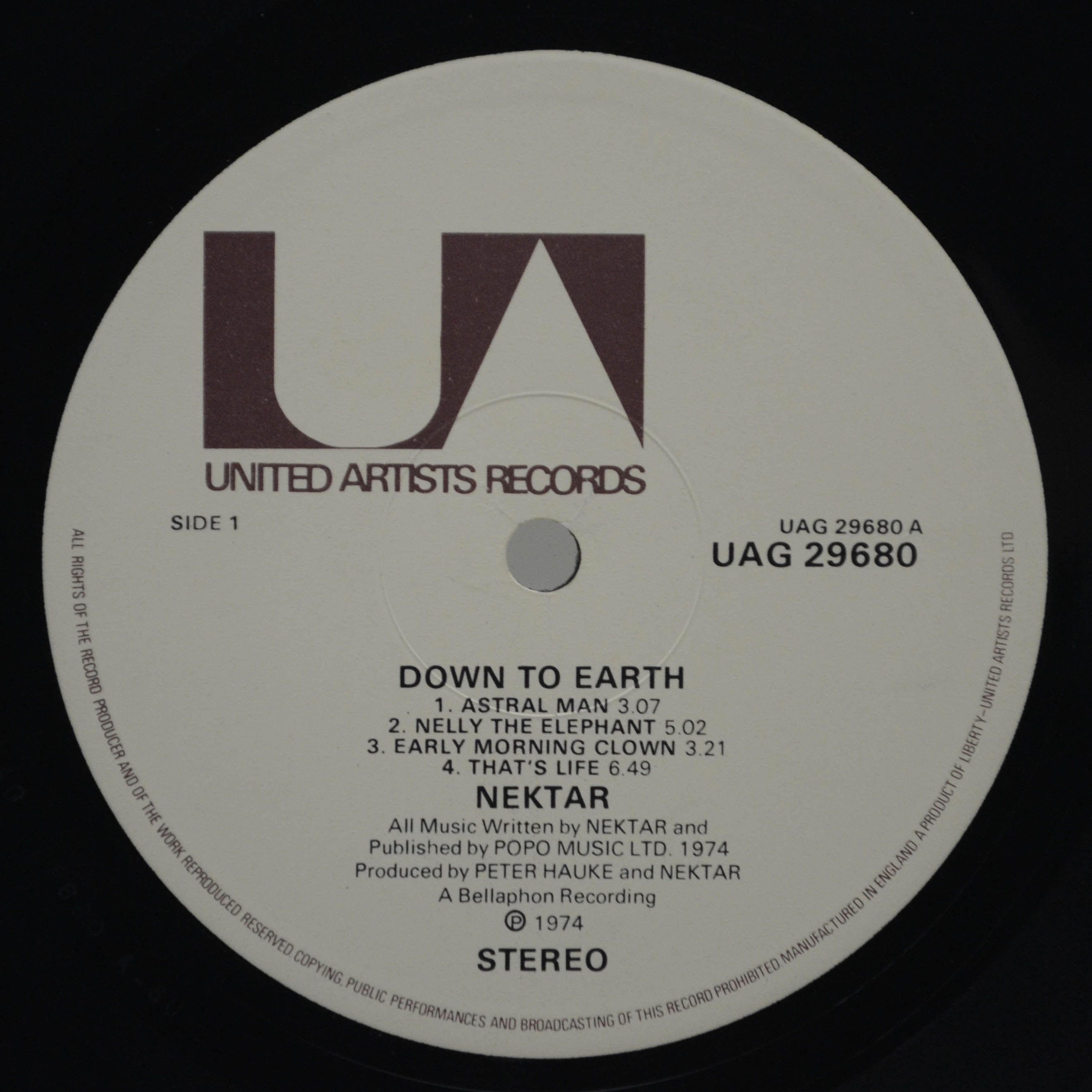 Виниловая пластинка Nektar — Down To Earth (1-st, UK), 1974