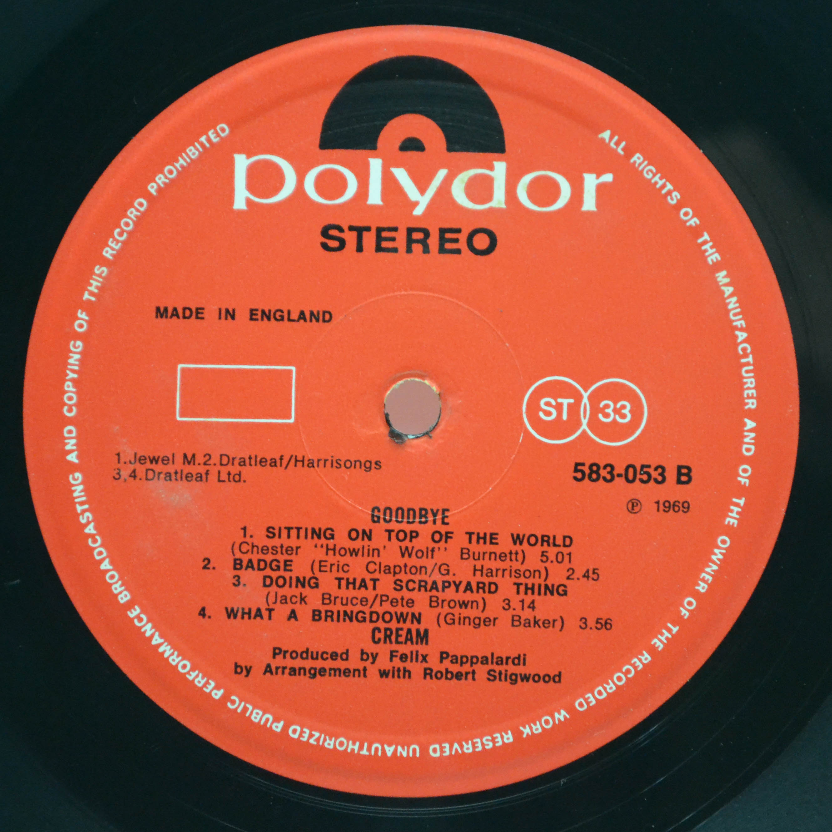 Cream — Goodbye (UK), 1969