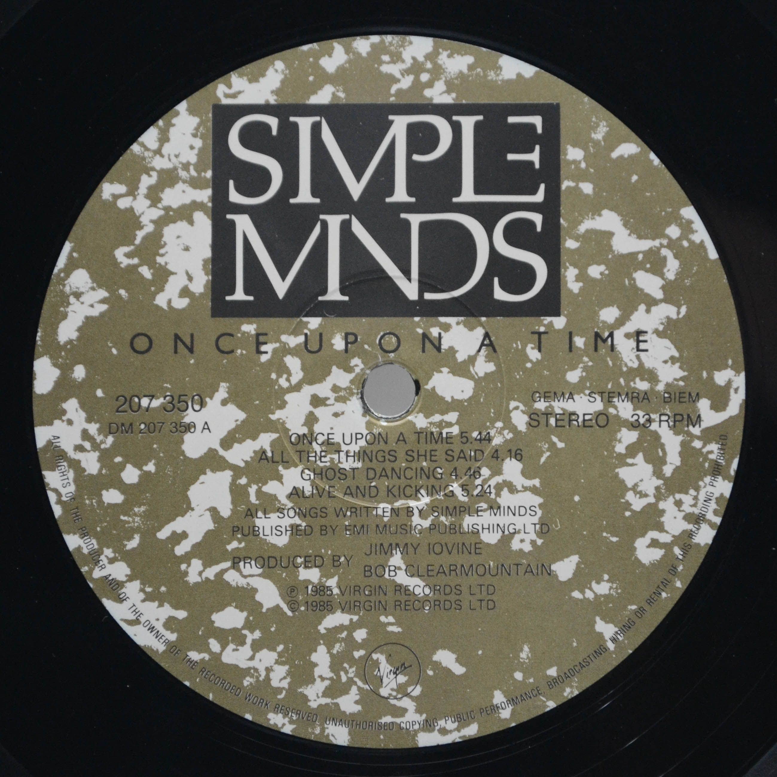 Виниловая пластинка Simple Minds — Once Upon A Time, 1985