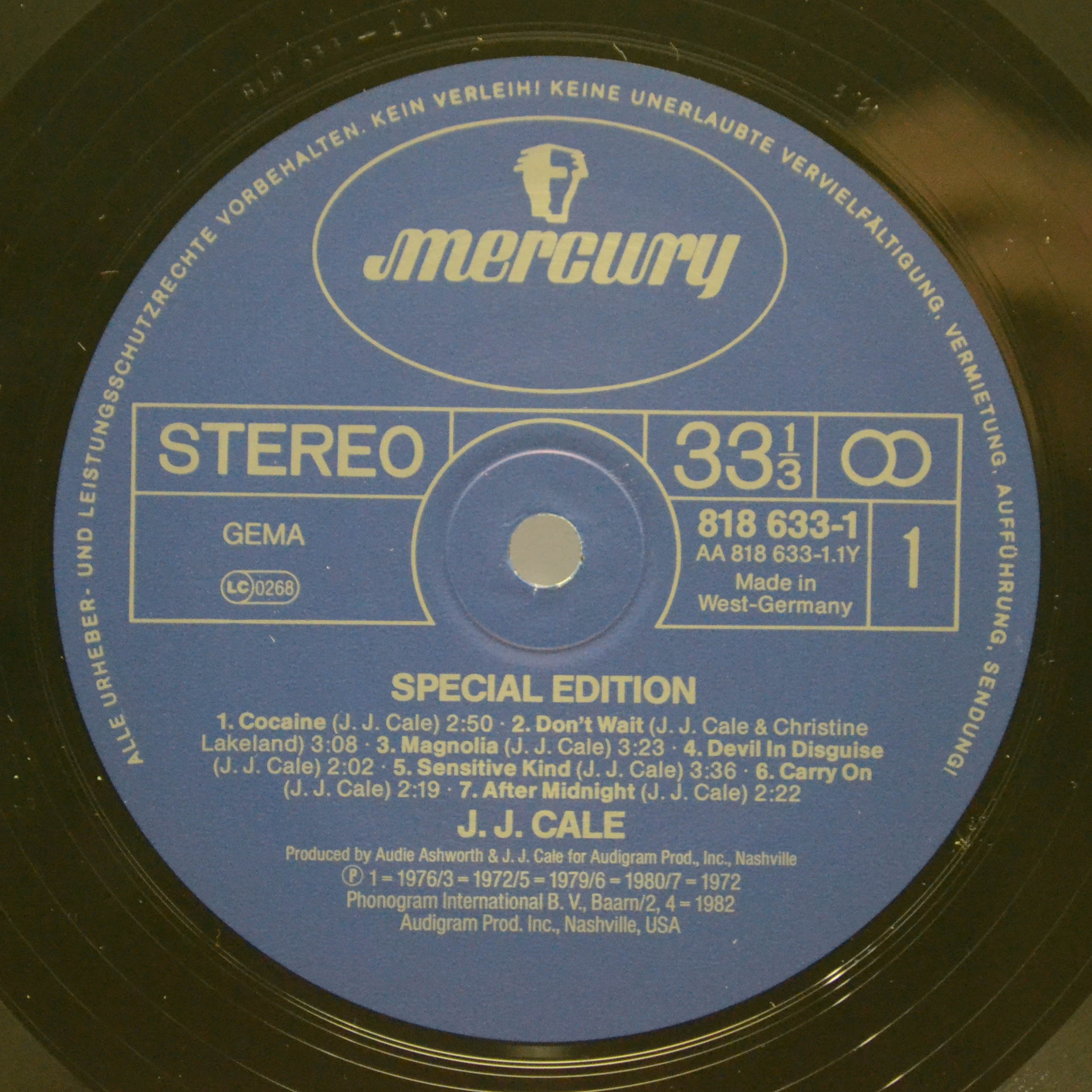 Виниловая пластинка JJ Cale — Special Edition, 1984