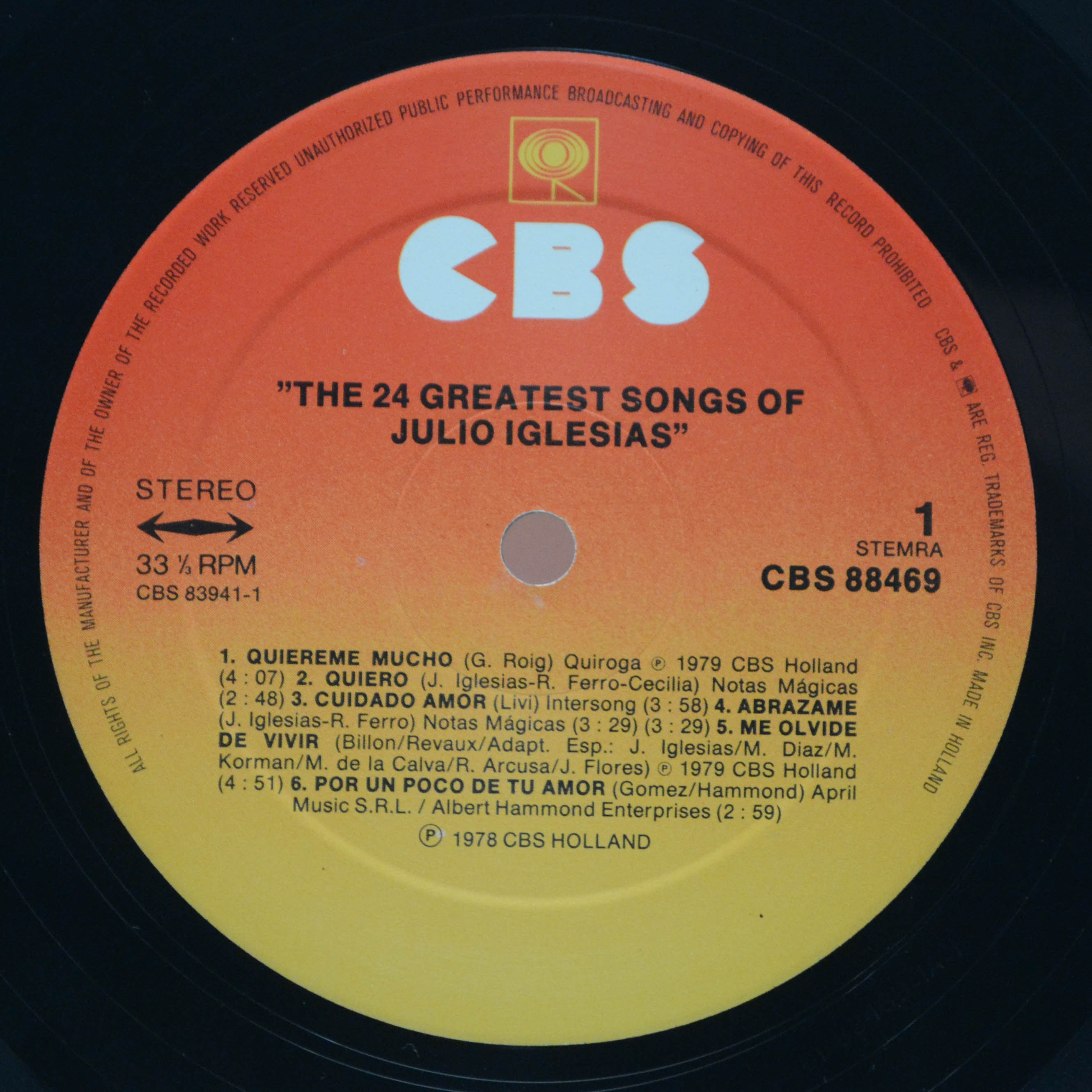 Julio Iglesias — The 24 Greatest Songs (2LP), 1979