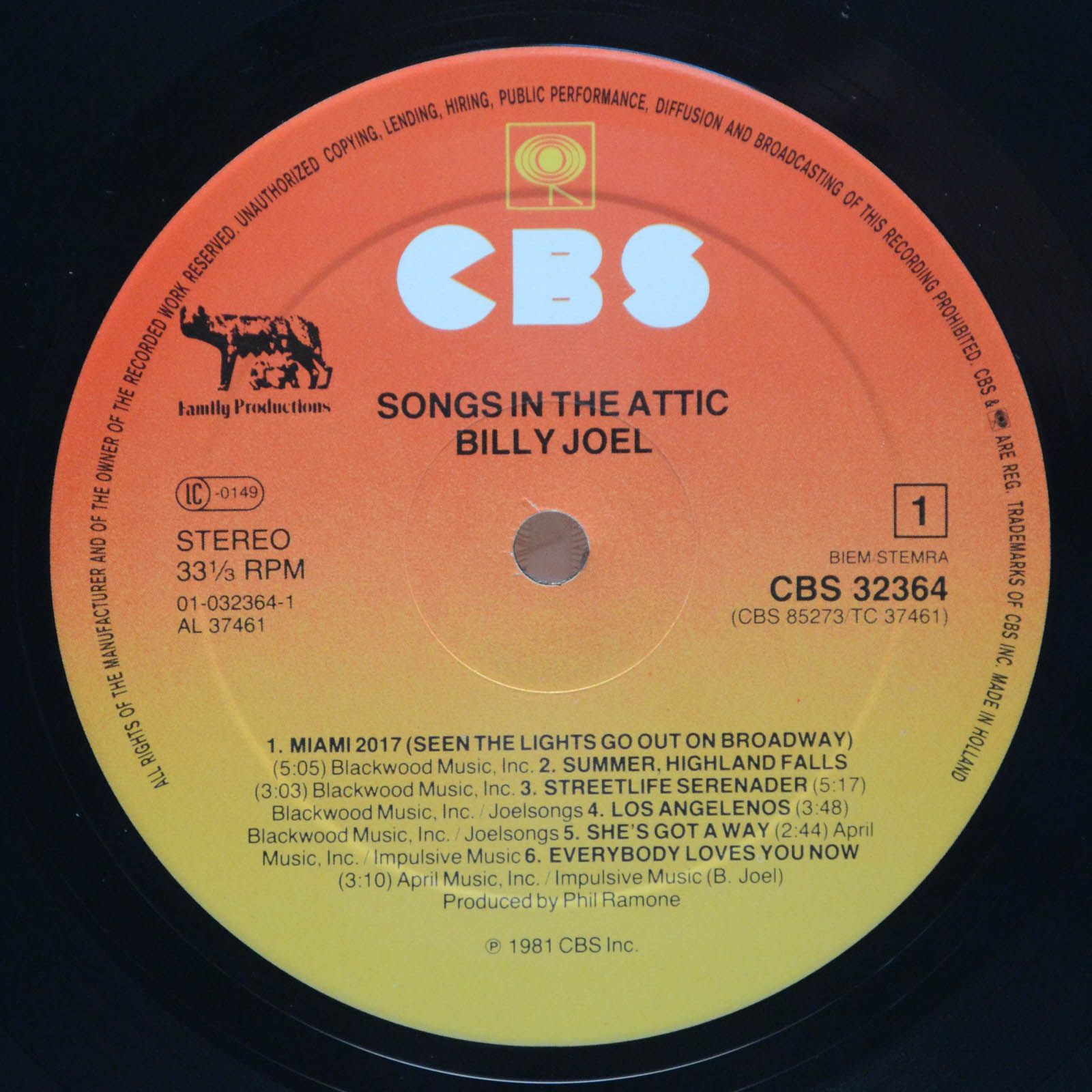 Billy Joel — Songs In The Attic, 1981